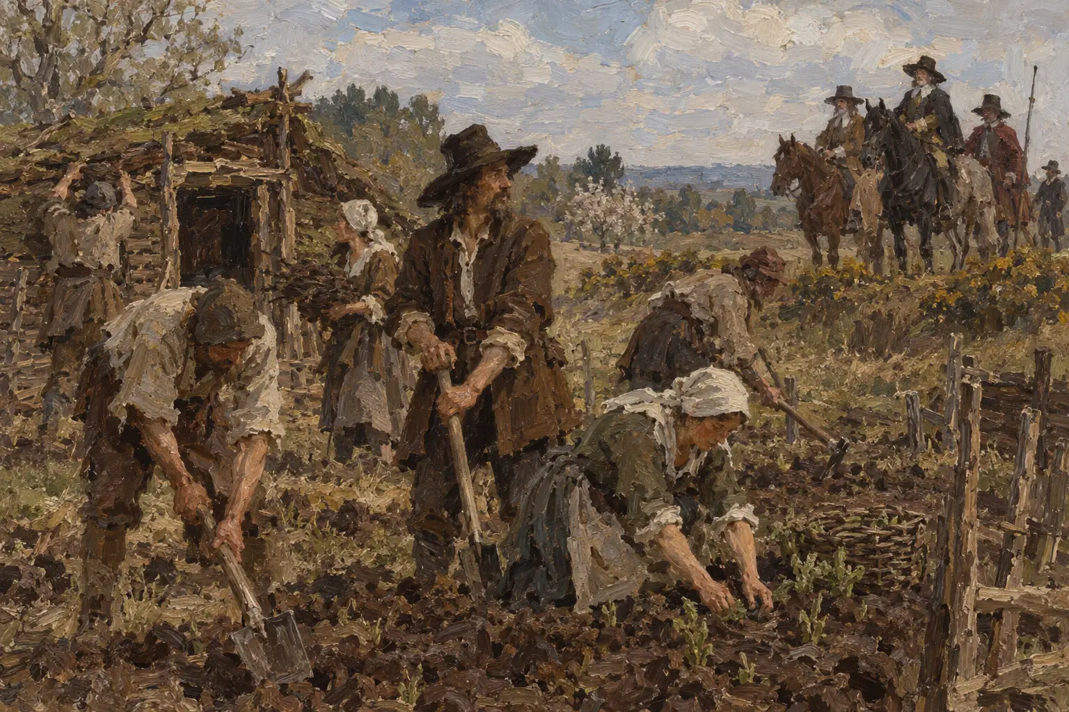 In 1649 the Diggers, led by Gerrard Winstanley, began farming the common land on St George's Hill in Surrey