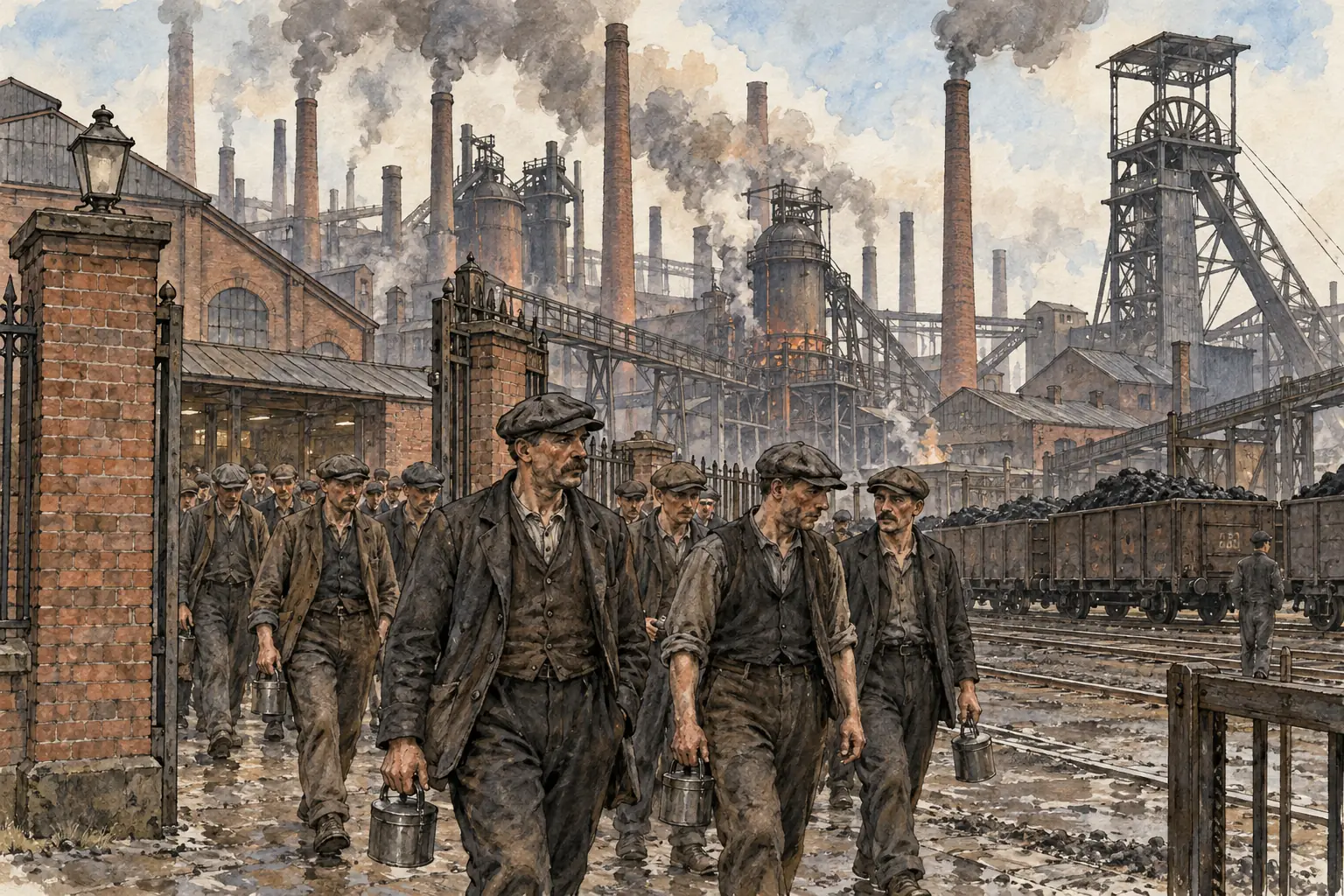 Coal mines and steelworks in the Ruhr, the heart of German industry