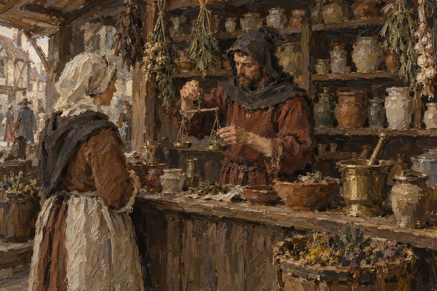 Apothecaries prepared and sold herbal mixtures