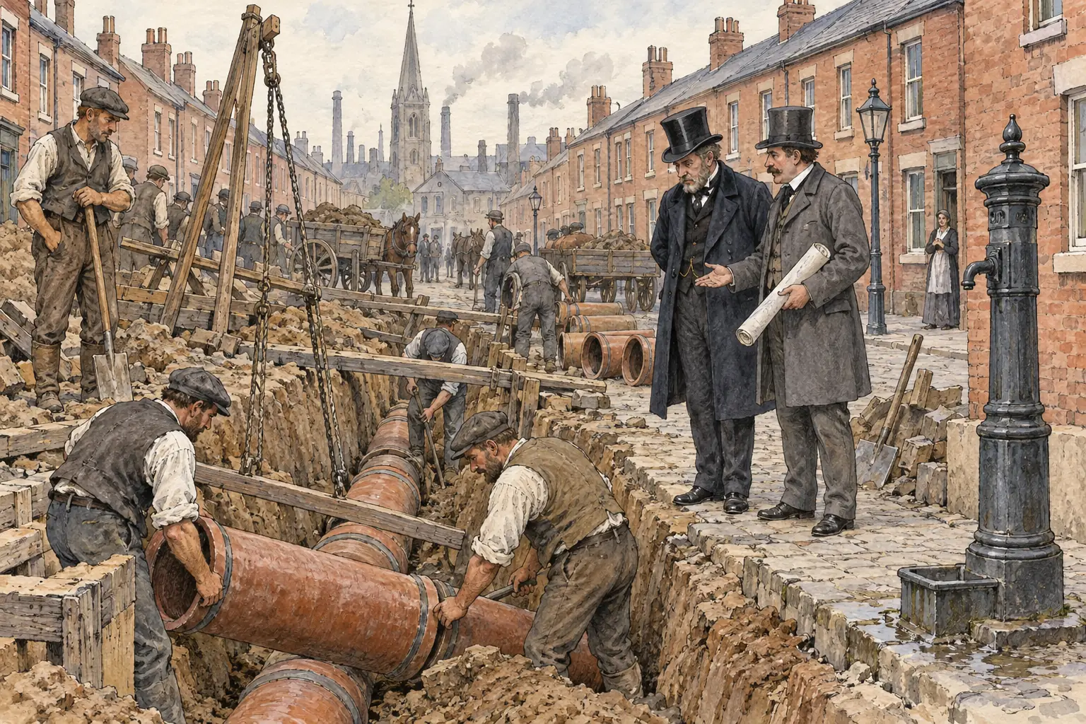The Public Health Act of 1875 made local authorities provide clean water and sewers.