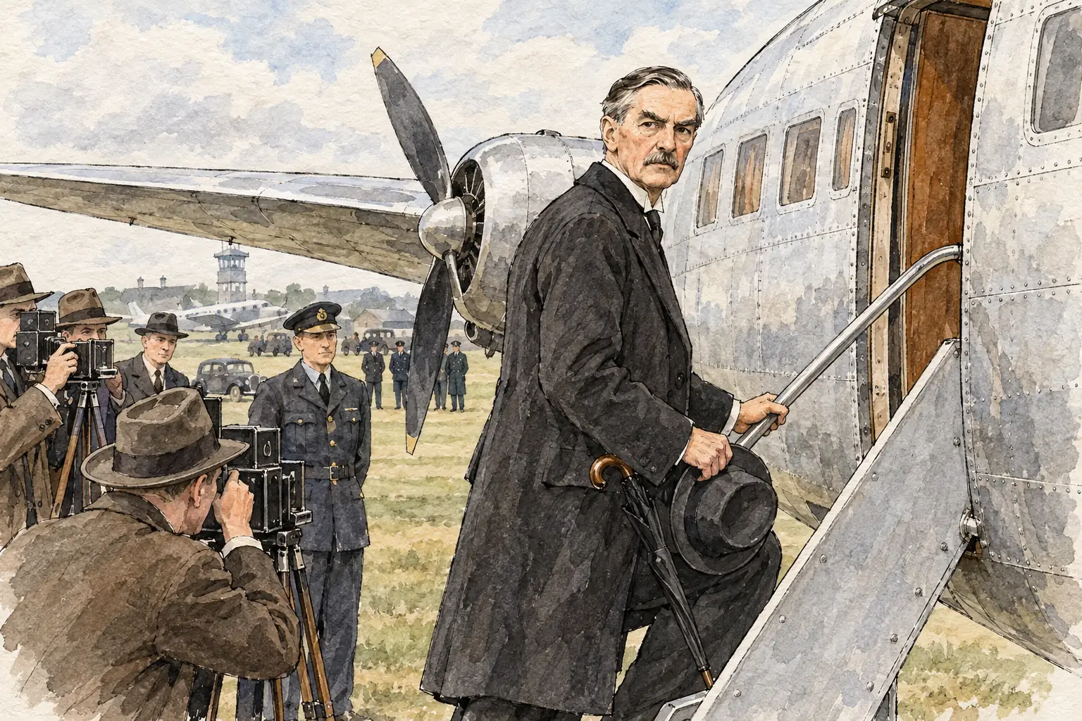 Chamberlain flew to Germany on 15 September 1938 for the first of his three meetings with Hitler