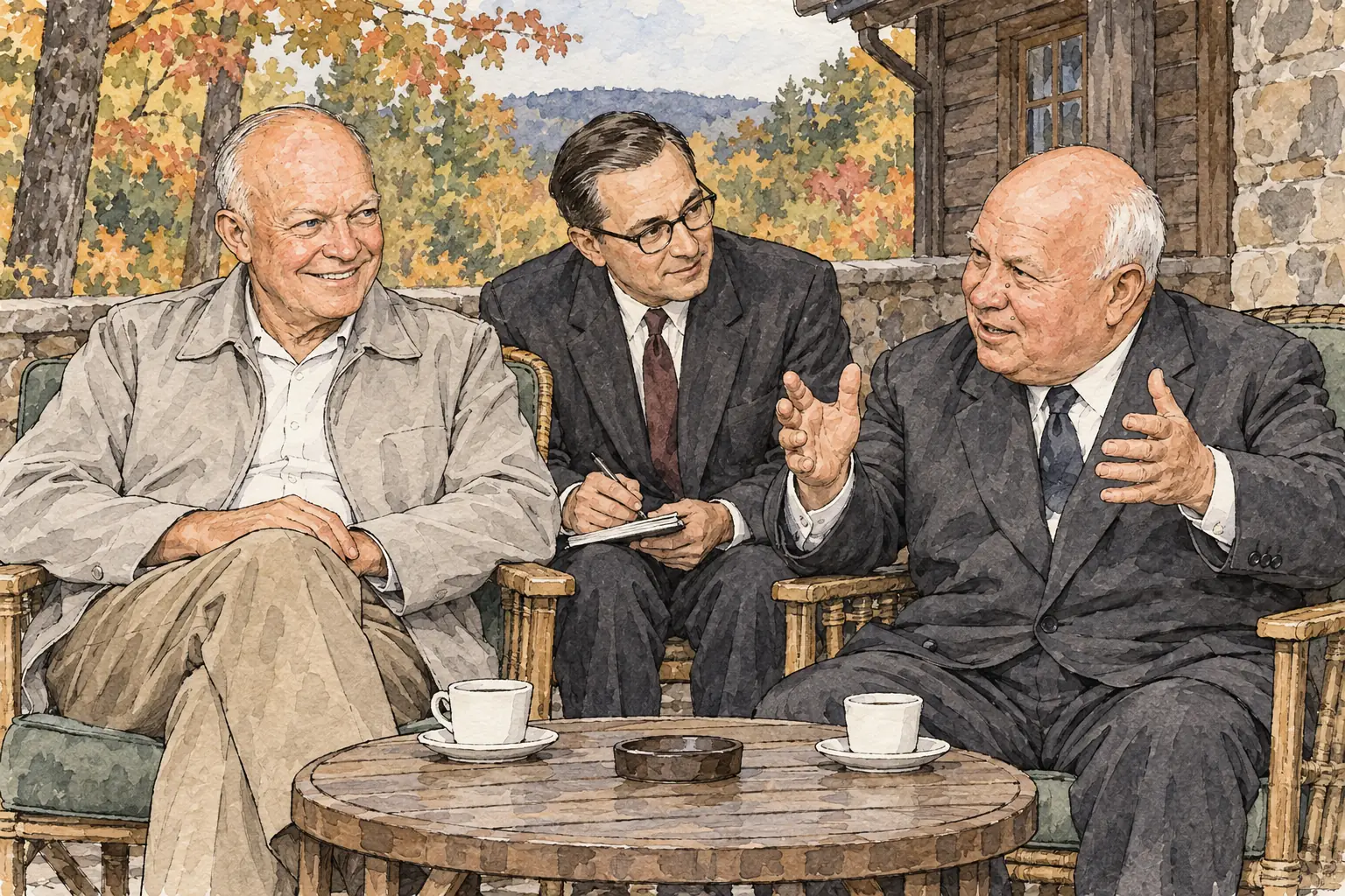 Khrushchev and Eisenhower held friendly talks at Camp David in September 1959