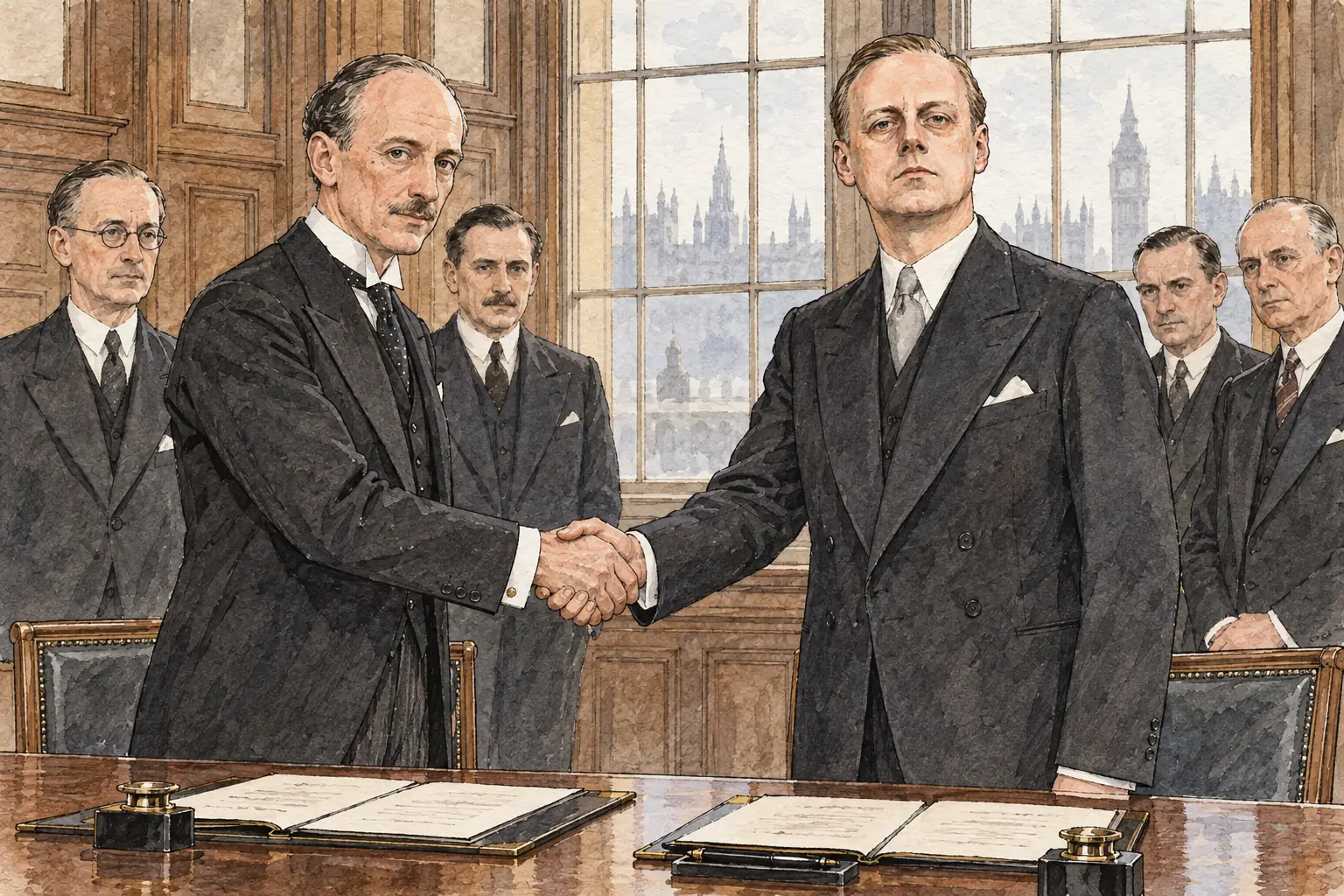 Ribbentrop negotiated the naval agreement in London in June 1935, and Britain signed it without consulting France or Italy.