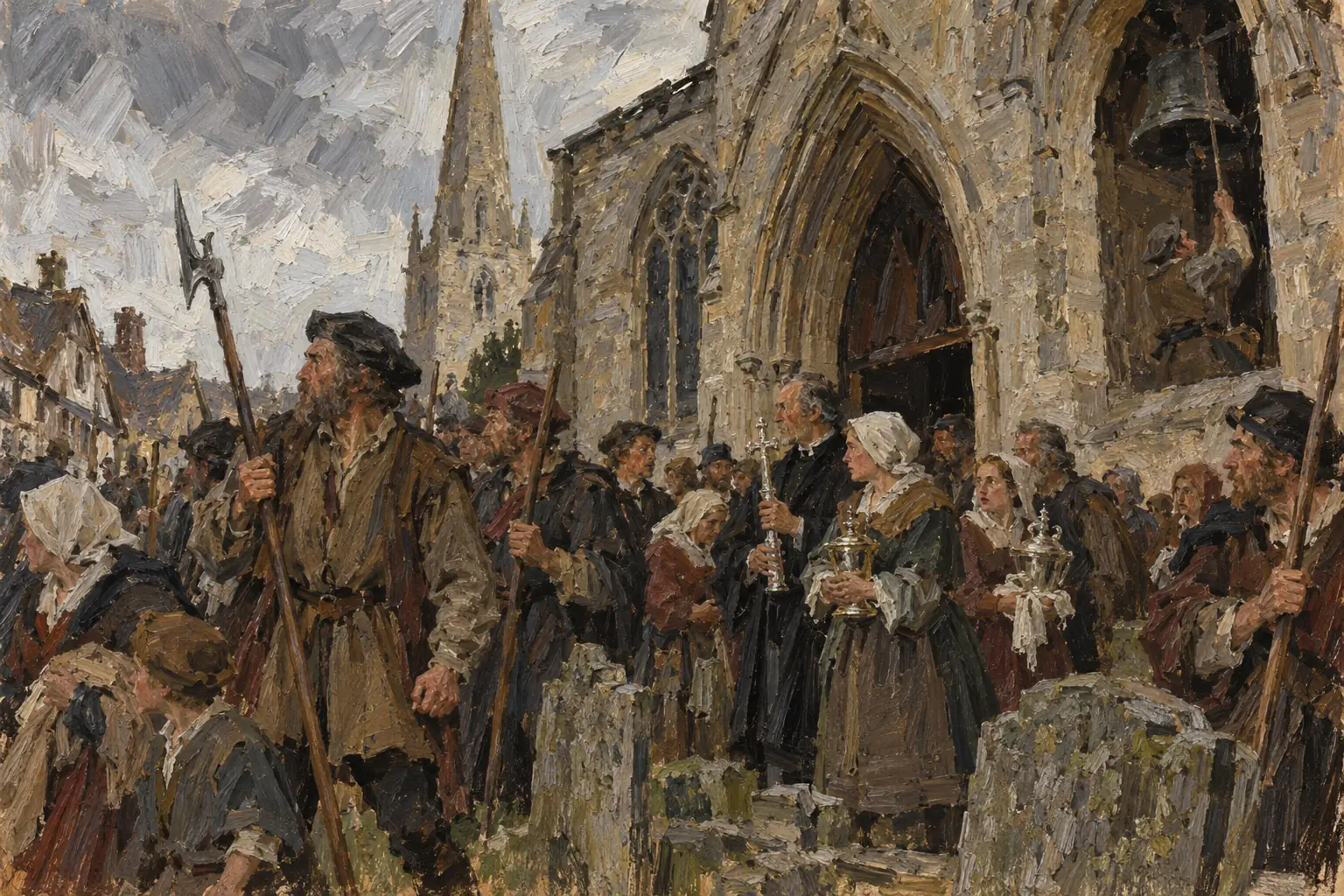 The rising began at Louth in Lincolnshire in October 1536, when parishioners feared the king's officials would seize their church's treasures.