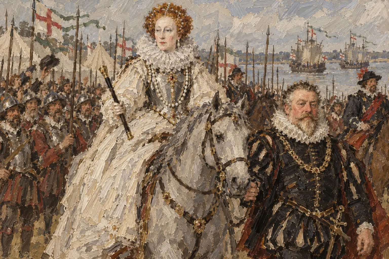 Elizabeth's address to her troops at Tilbury in August 1588 became central to her image as a warrior queen.