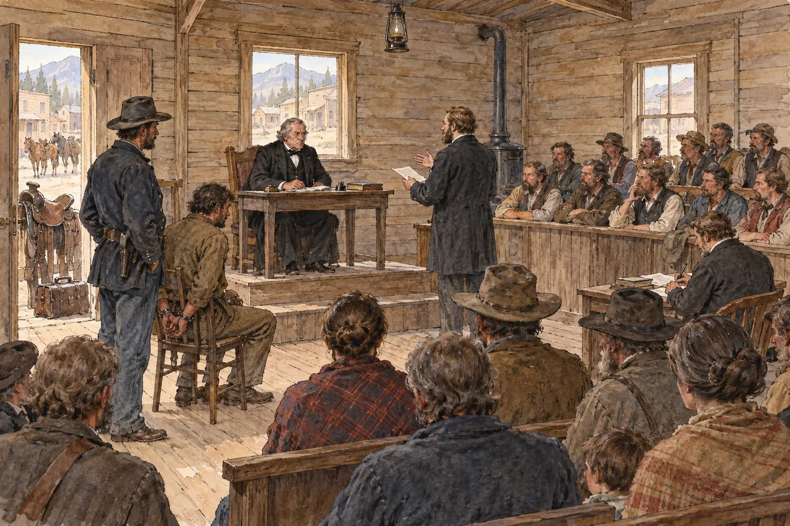 Travelling circuit judges held court in settlements that had no permanent courthouse.