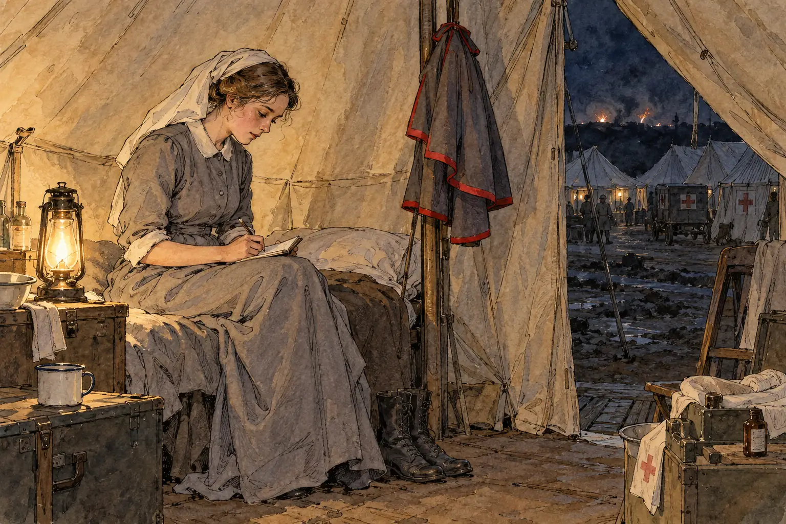 Some army nursing sisters kept private diaries of their work at casualty clearing stations, which are very useful for an enquiry into what treatment was like but say little about how many men survived it.