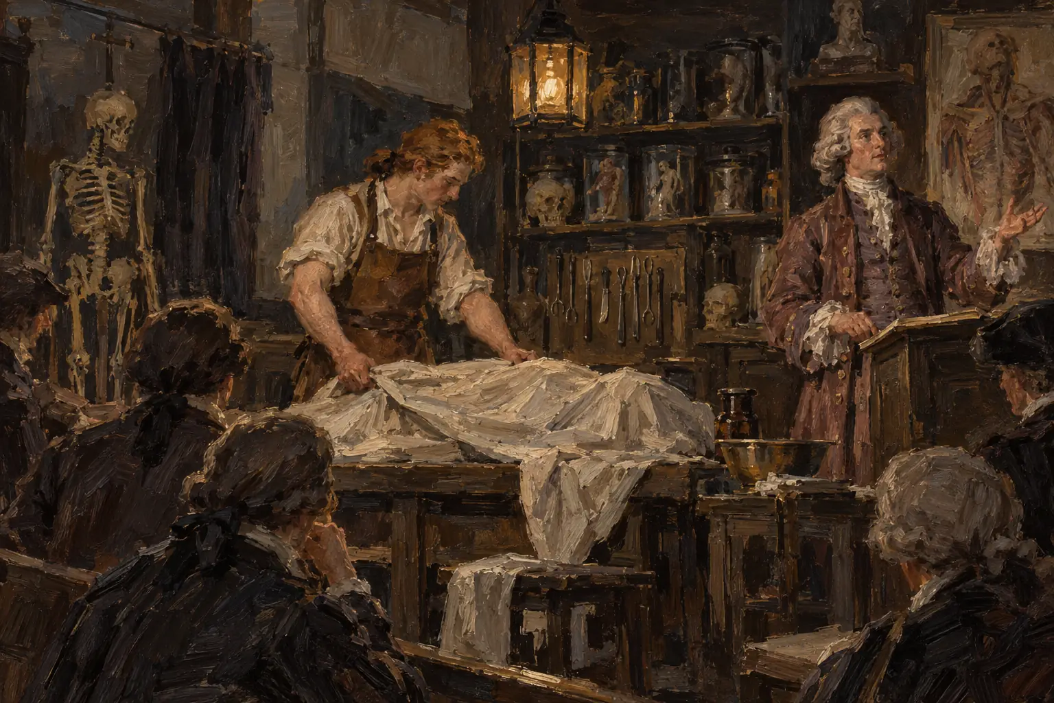 Hunter learned his skills by helping at his brother William's anatomy school in London.