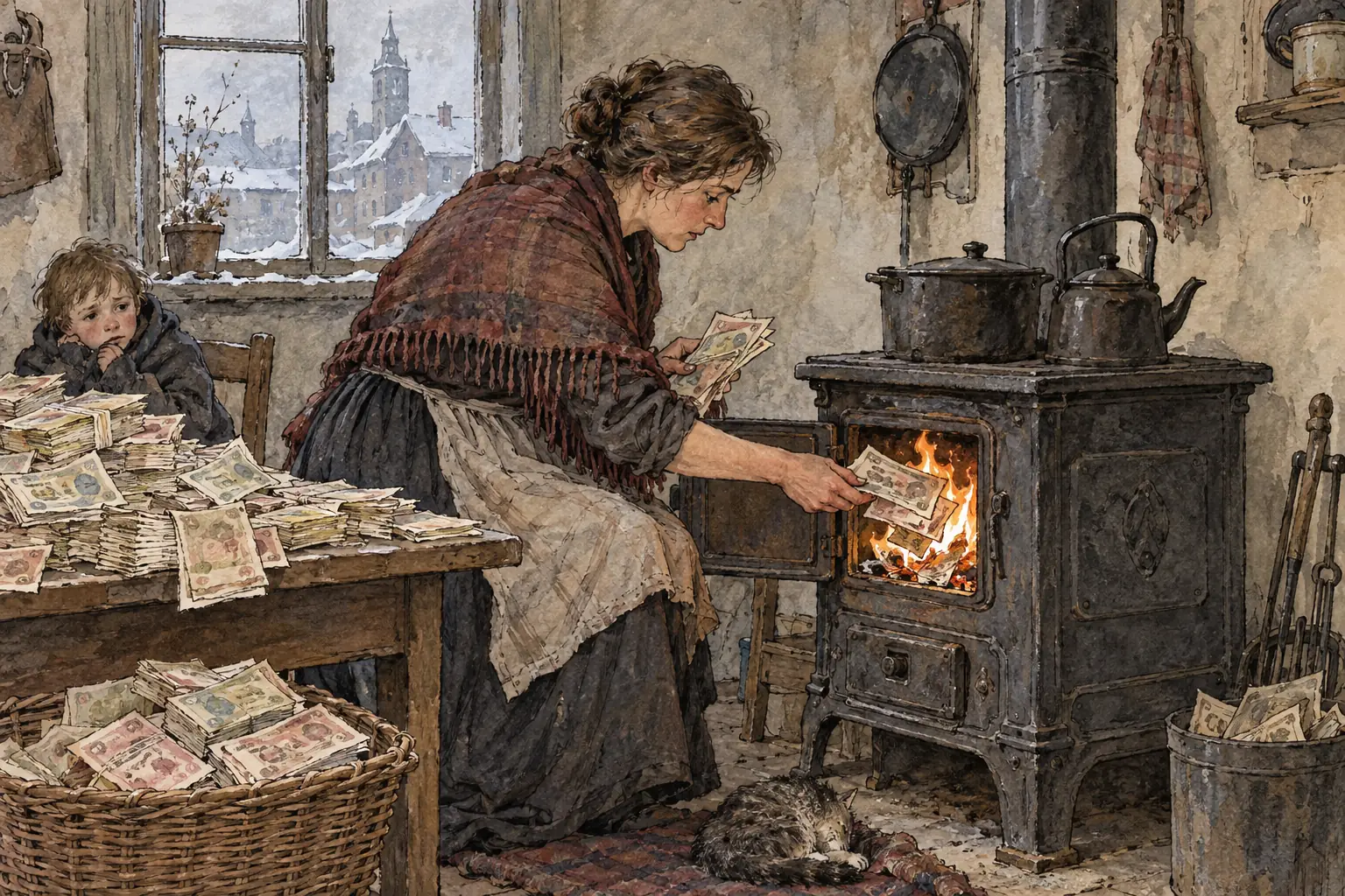 Banknotes became cheaper to burn than fuel
