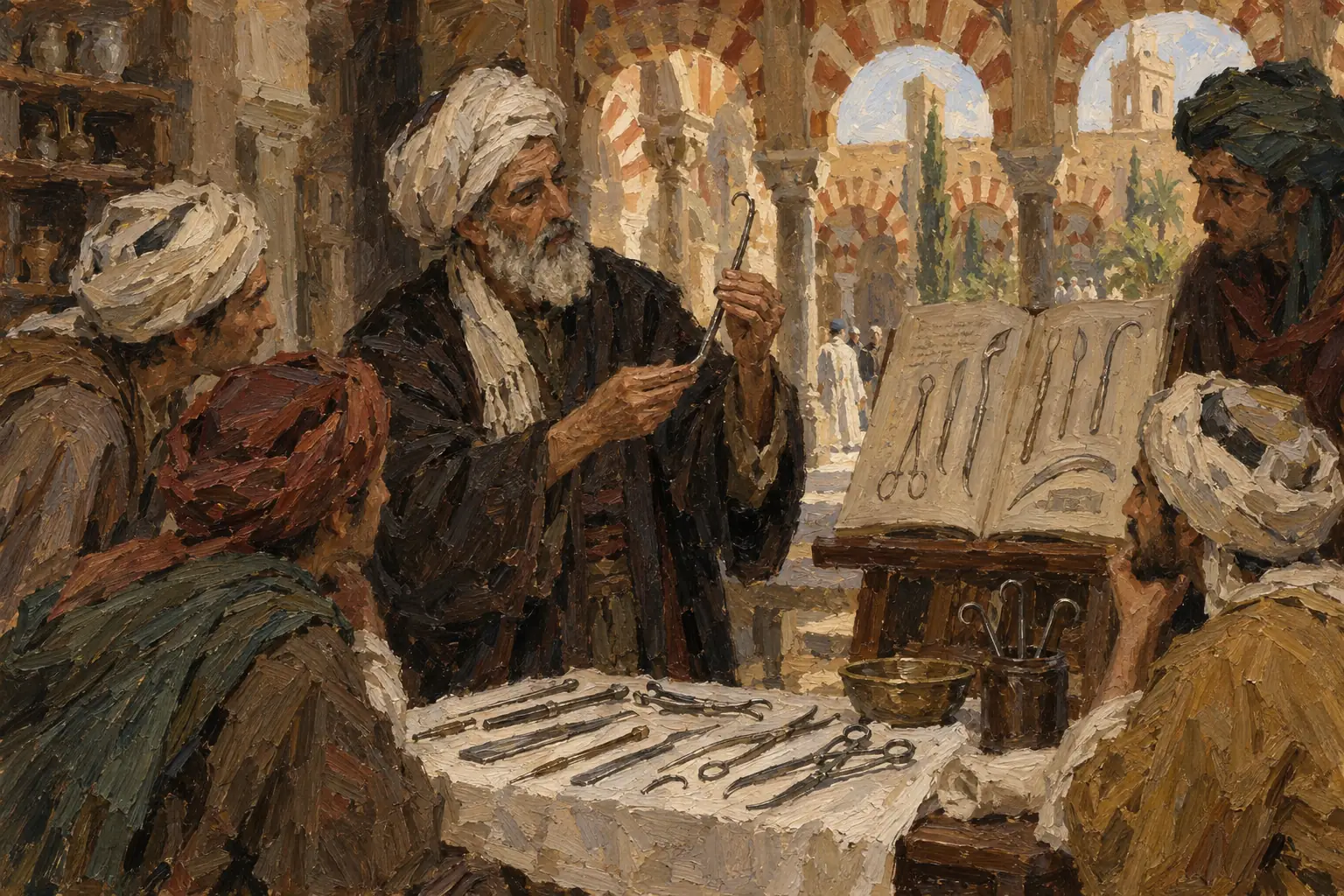 Al-Zahrawi wrote guides to surgery with drawings of the instruments to use