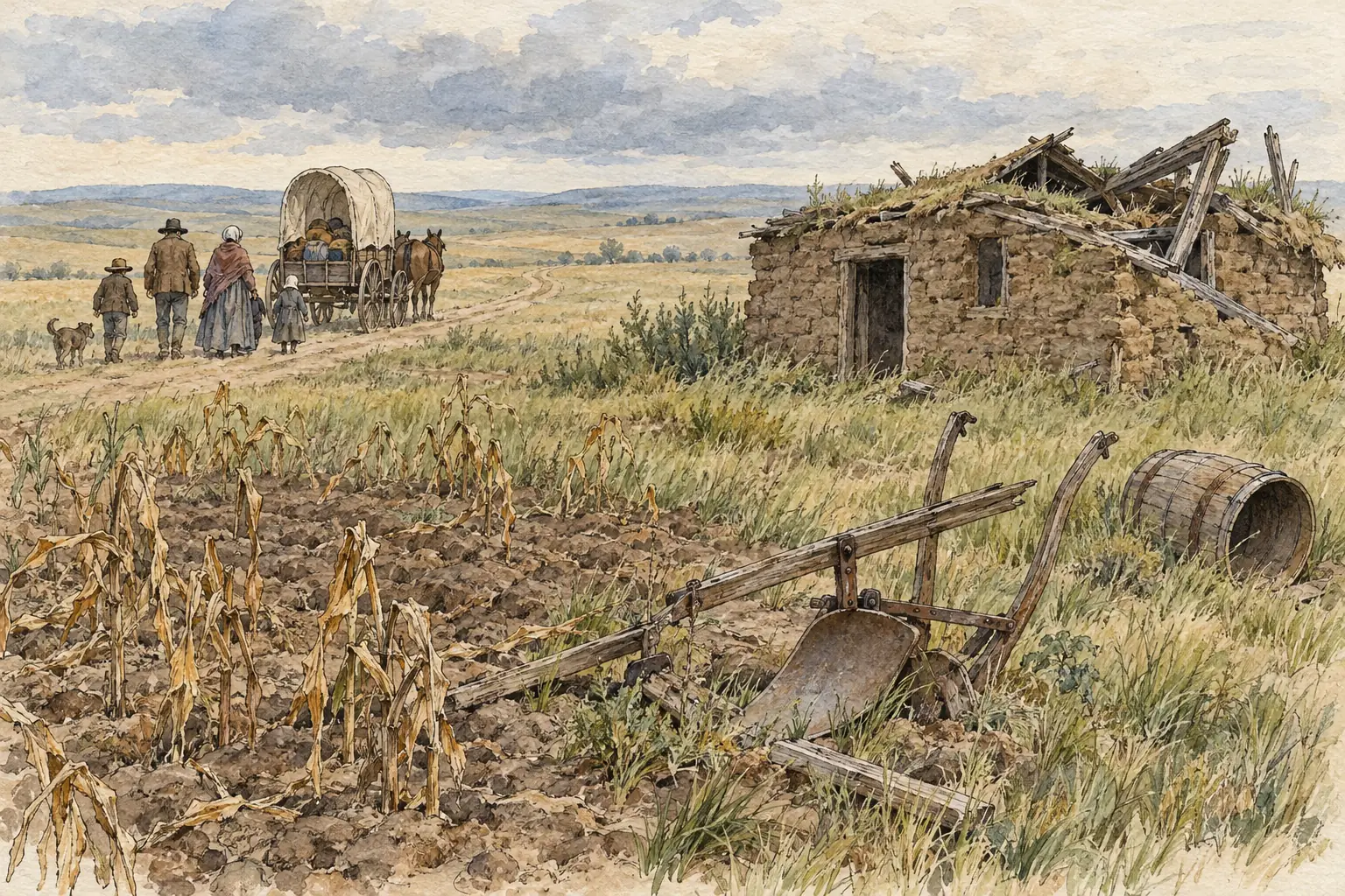 Many homesteaders gave up their claims before the five years were up, defeated by the harsh conditions on the Plains.
