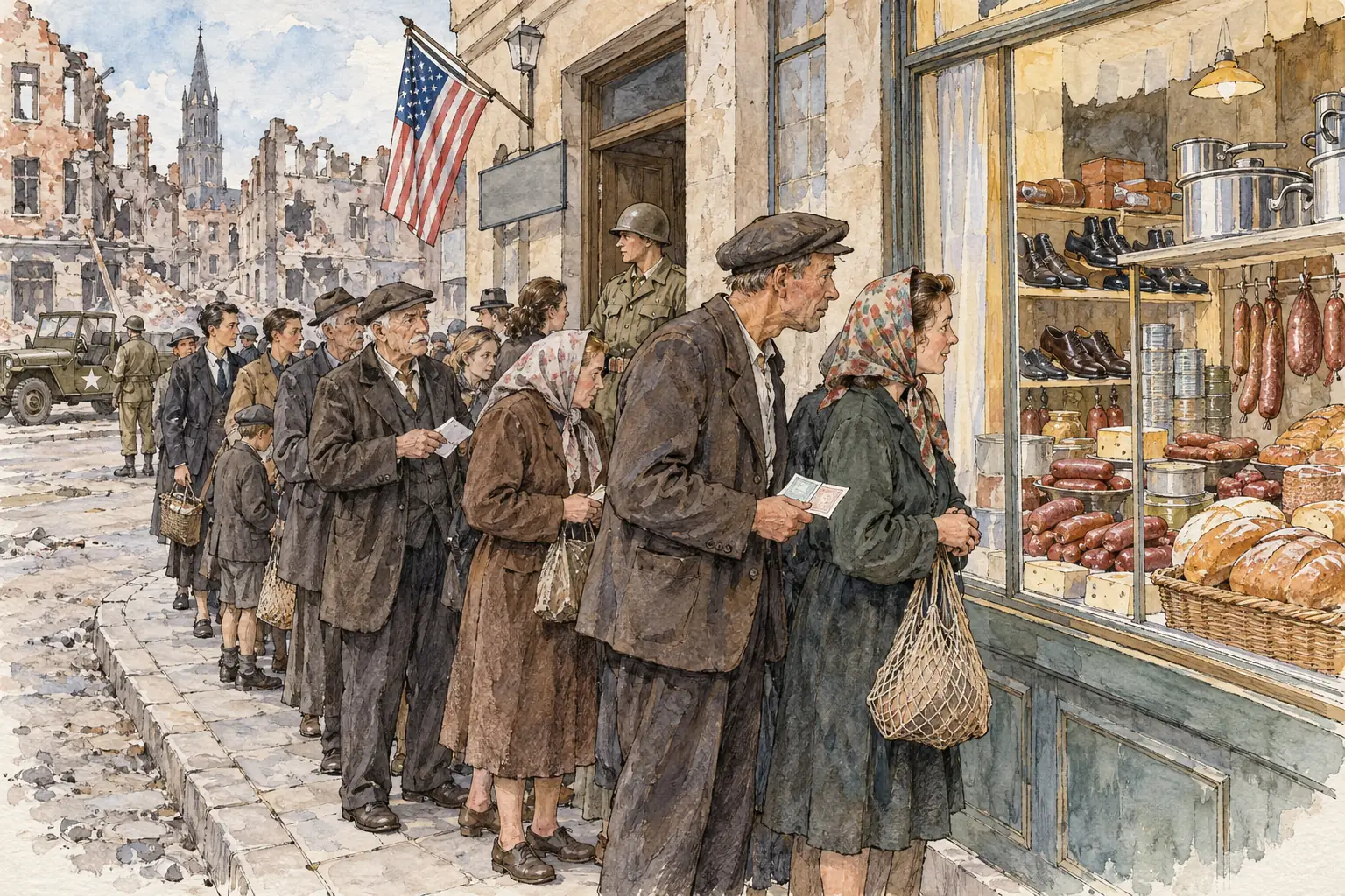 When the Deutsche Mark was introduced in the Western zones on 20 June 1948, goods that had been hoarded reappeared in the shops almost overnight.