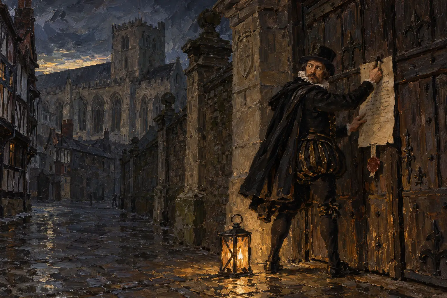 A copy of the bull was nailed to the Bishop of London's palace gate in May 1570