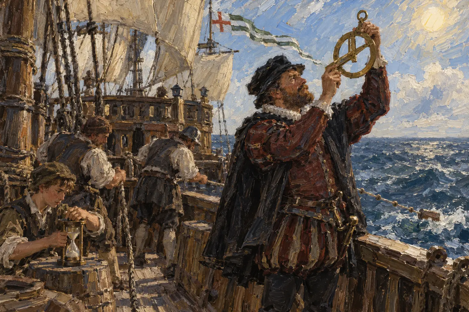 Sailors used the astrolabe to find their latitude and the log-line to measure their speed