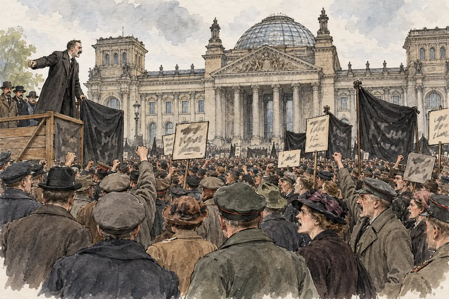 Germans protested against the treaty as a Diktat, a peace forced on Germany without any negotiation.