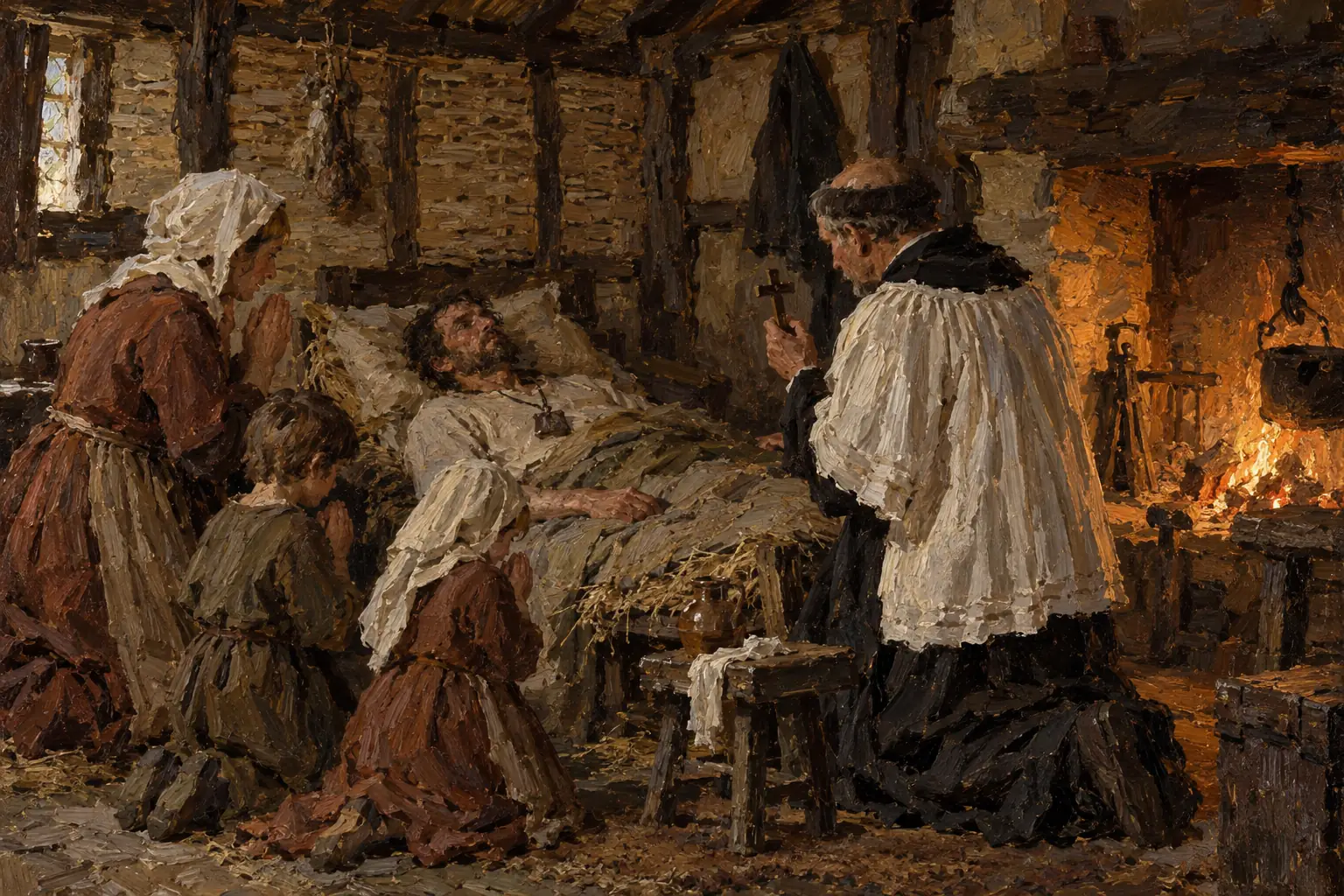 Illness was often seen as God's punishment for sin, so the sick prayed and repented in the hope of recovering.