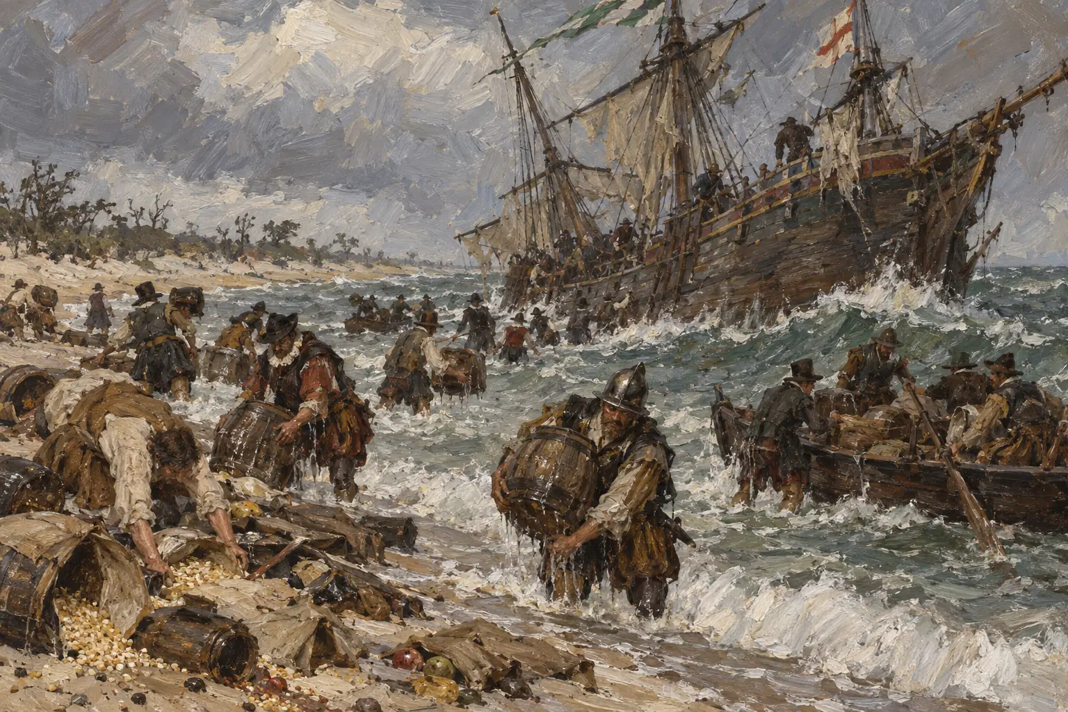 When the Tiger ran aground in 1585, most of the colonists' food supplies were destroyed