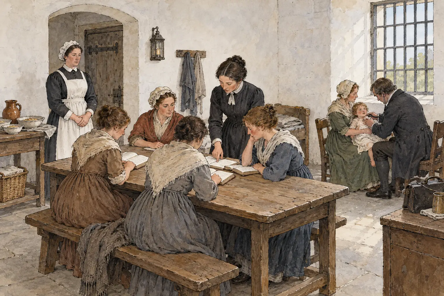 Peel's Gaols Act of 1823 required female warders for women prisoners, visits from doctors and some basic education.