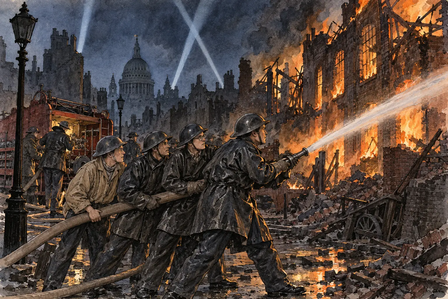 Others served in the fire service and ambulance crews during the Blitz