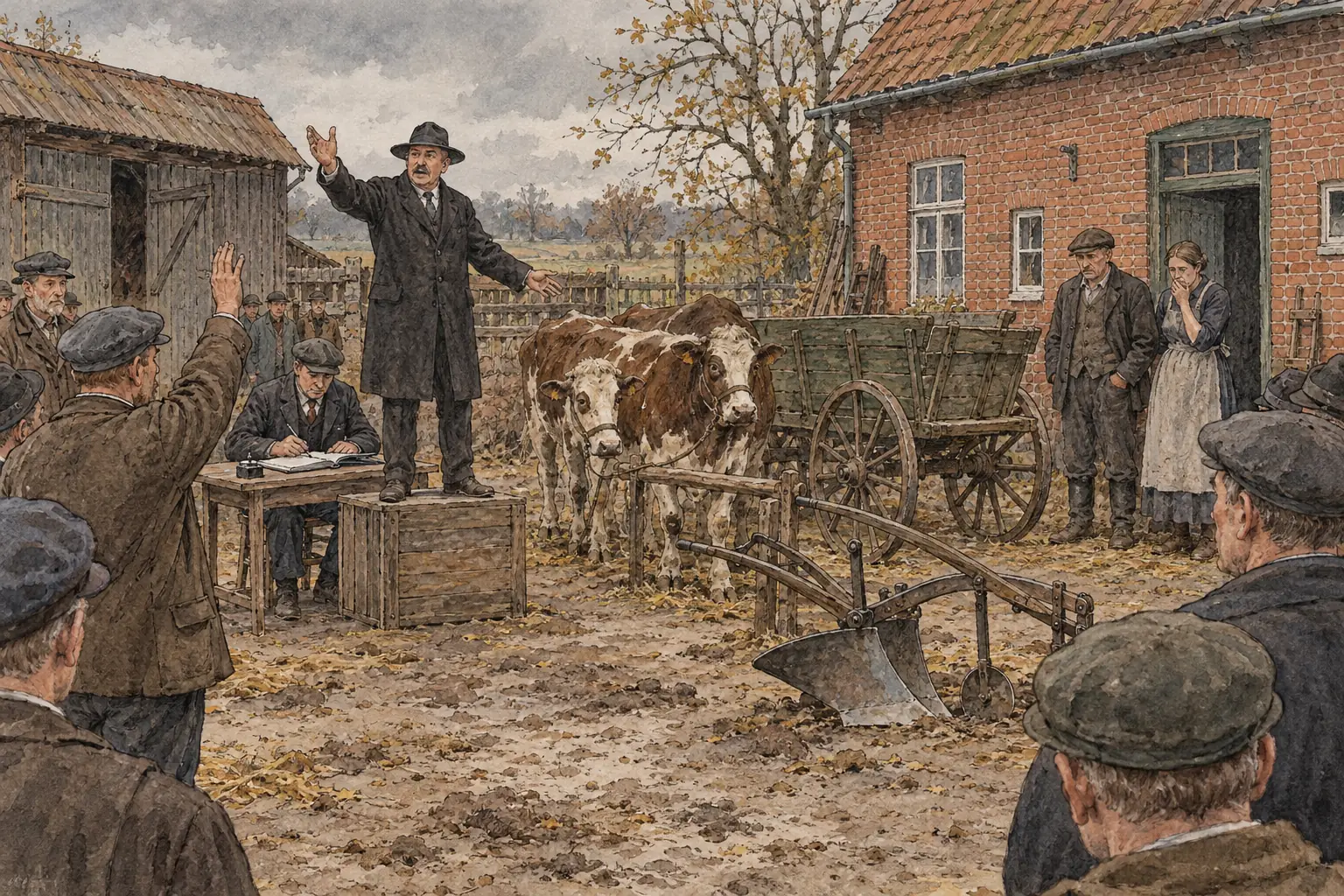 Falling food prices and high interest rates forced many indebted farmers to sell their land