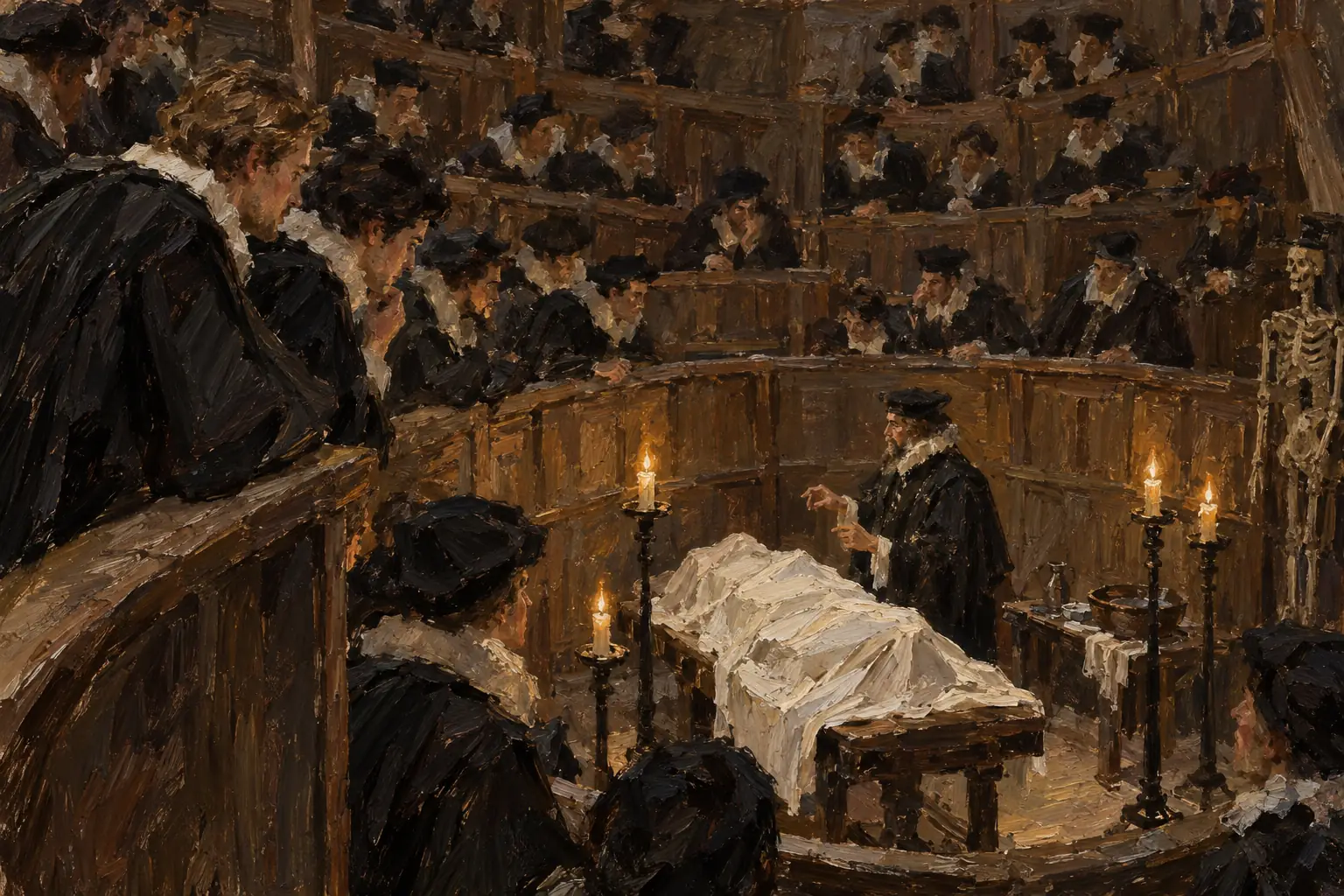 British doctors often trained at universities in Italy and France, such as Padua, where they learned anatomy from dissections.