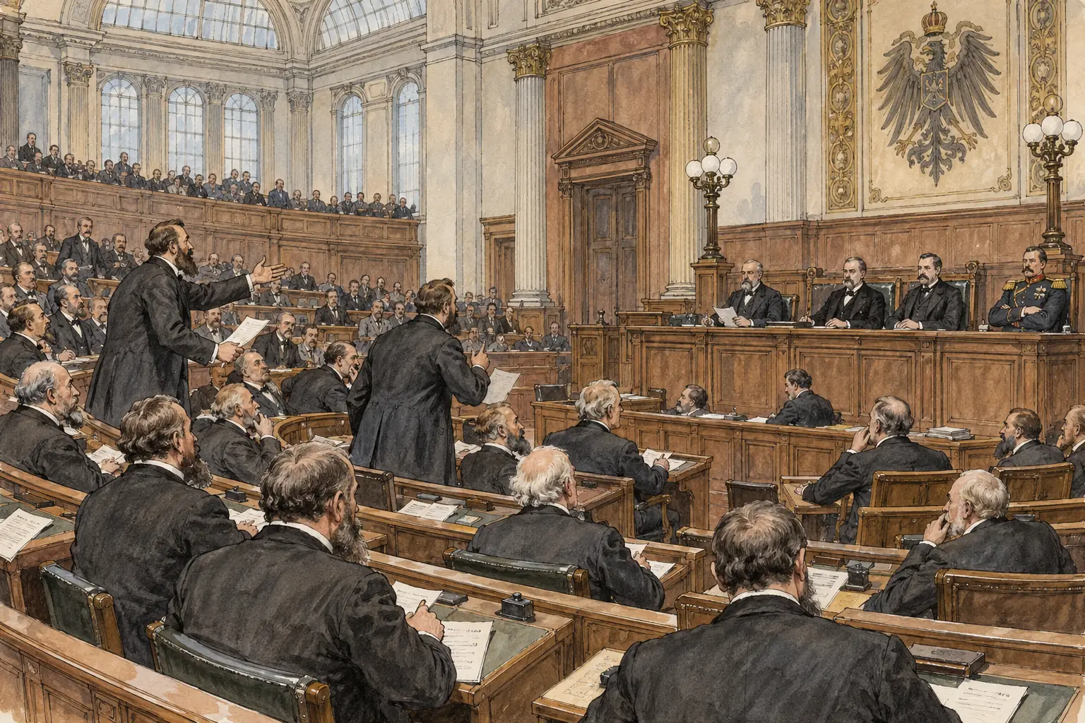 Deputies in the Reichstag could debate and vote on the budget, but the Kaiser's ministers did not answer to them.