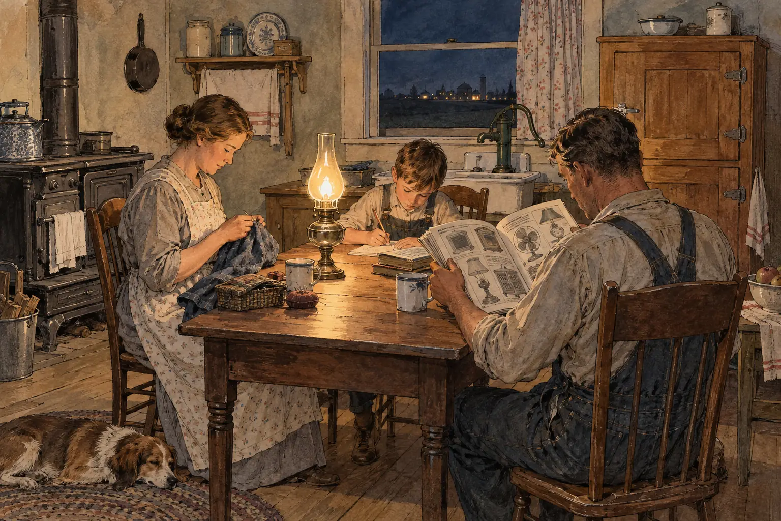 In 1930 only about one American farm in ten had electricity, so most rural families could not use the electric goods that city households were buying.