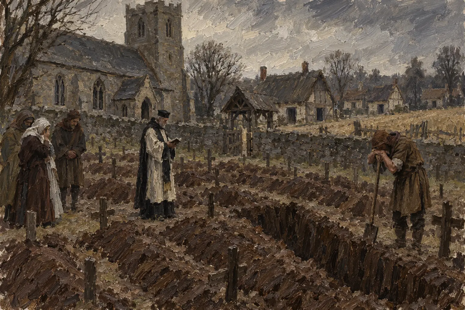 In the worst-hit areas around half the population died