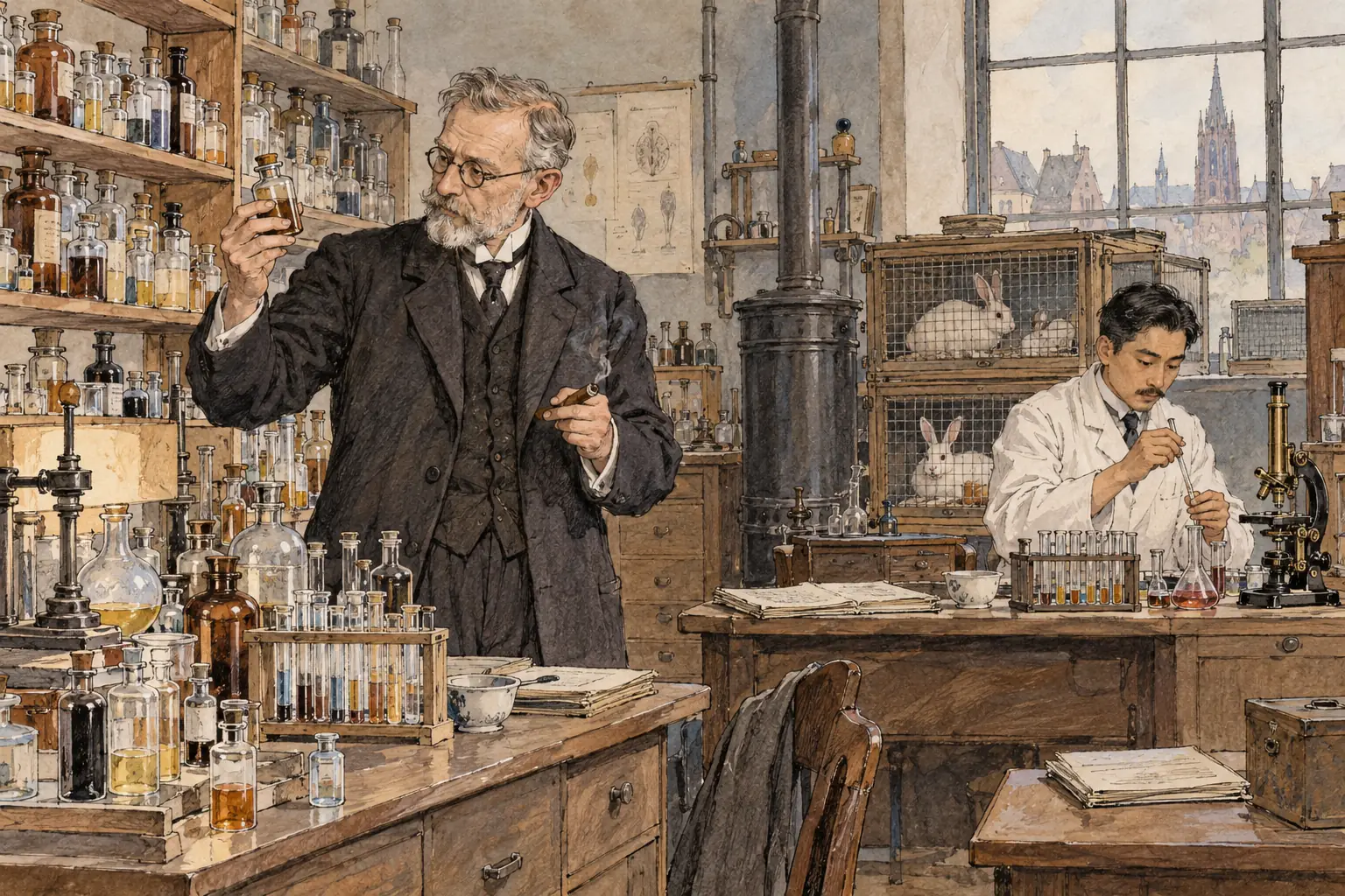 Paul Ehrlich developed Salvarsan 606, the first antimicrobial drug that worked against syphilis.