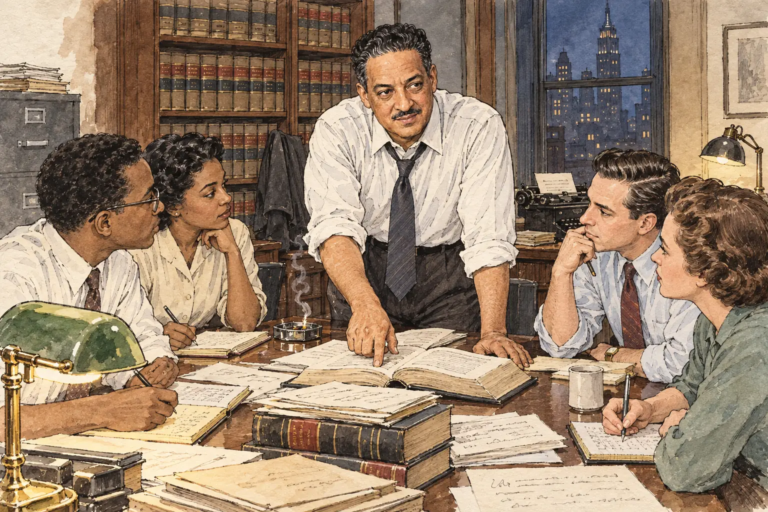 Thurgood Marshall led the NAACP's lawyers, who chose test cases one at a time to build up legal precedents against segregation.