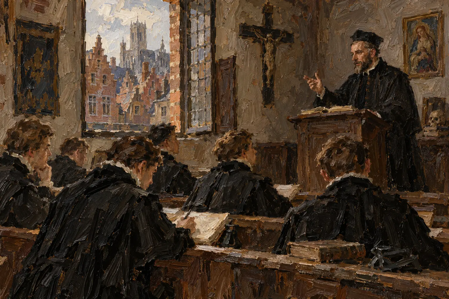 At the seminary founded at Douai in 1568, young Englishmen trained as Catholic priests