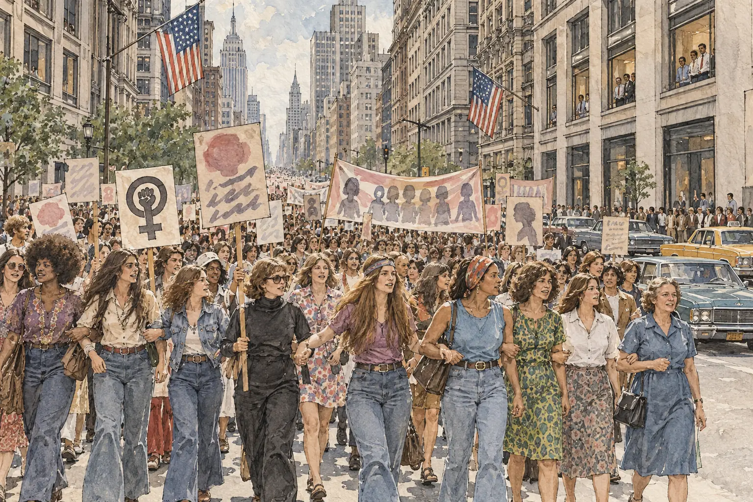 On 26 August 1970 tens of thousands of women marched down Fifth Avenue in New York in the Women's Strike for Equality