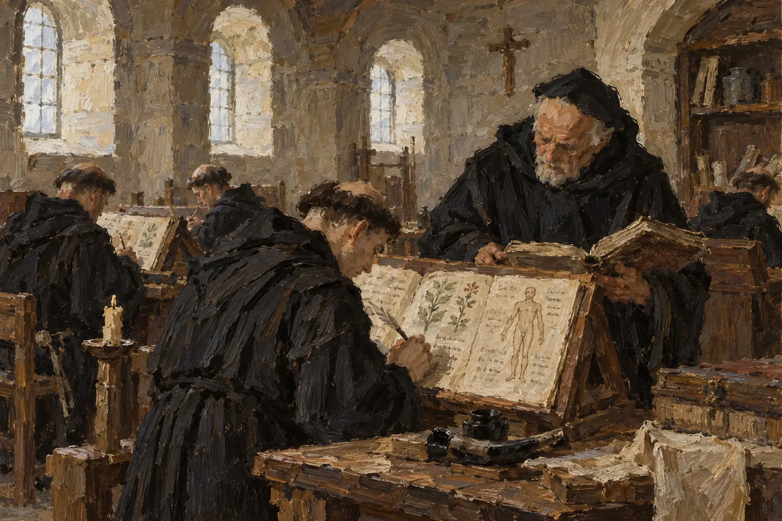 The Church supported Galen's ideas because they fitted Christian teaching, and his texts were treated as authoritative for centuries.