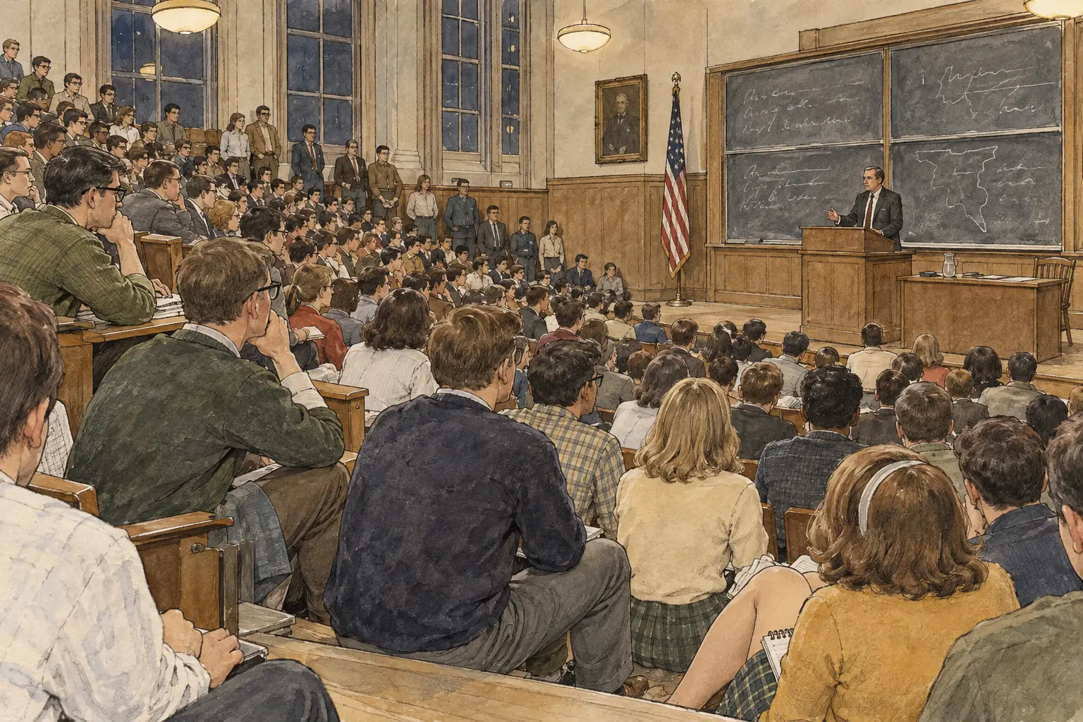 The first teach-in, at the University of Michigan in March 1965, drew about 3,000 students to a night of lectures and debates about the war.