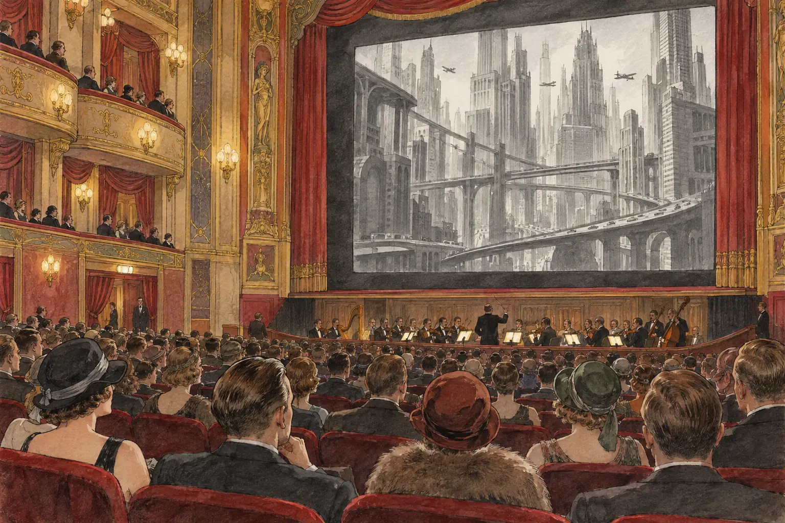 Cinema audiences watched films such as Fritz Lang's Metropolis (1927), which imagined a future city divided by class