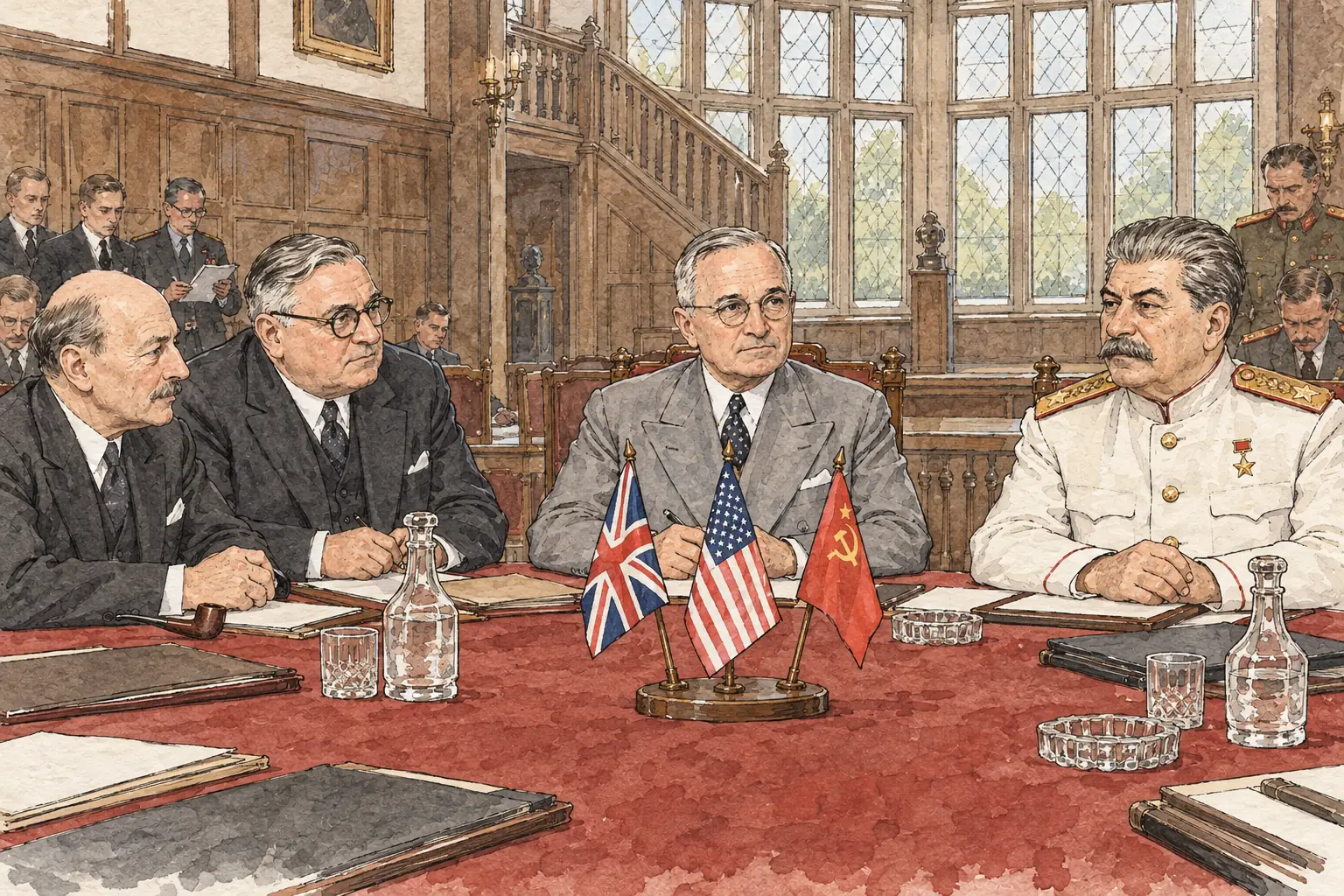 Clement Attlee replaced Churchill at the Potsdam Conference after Labour won the 1945 general election