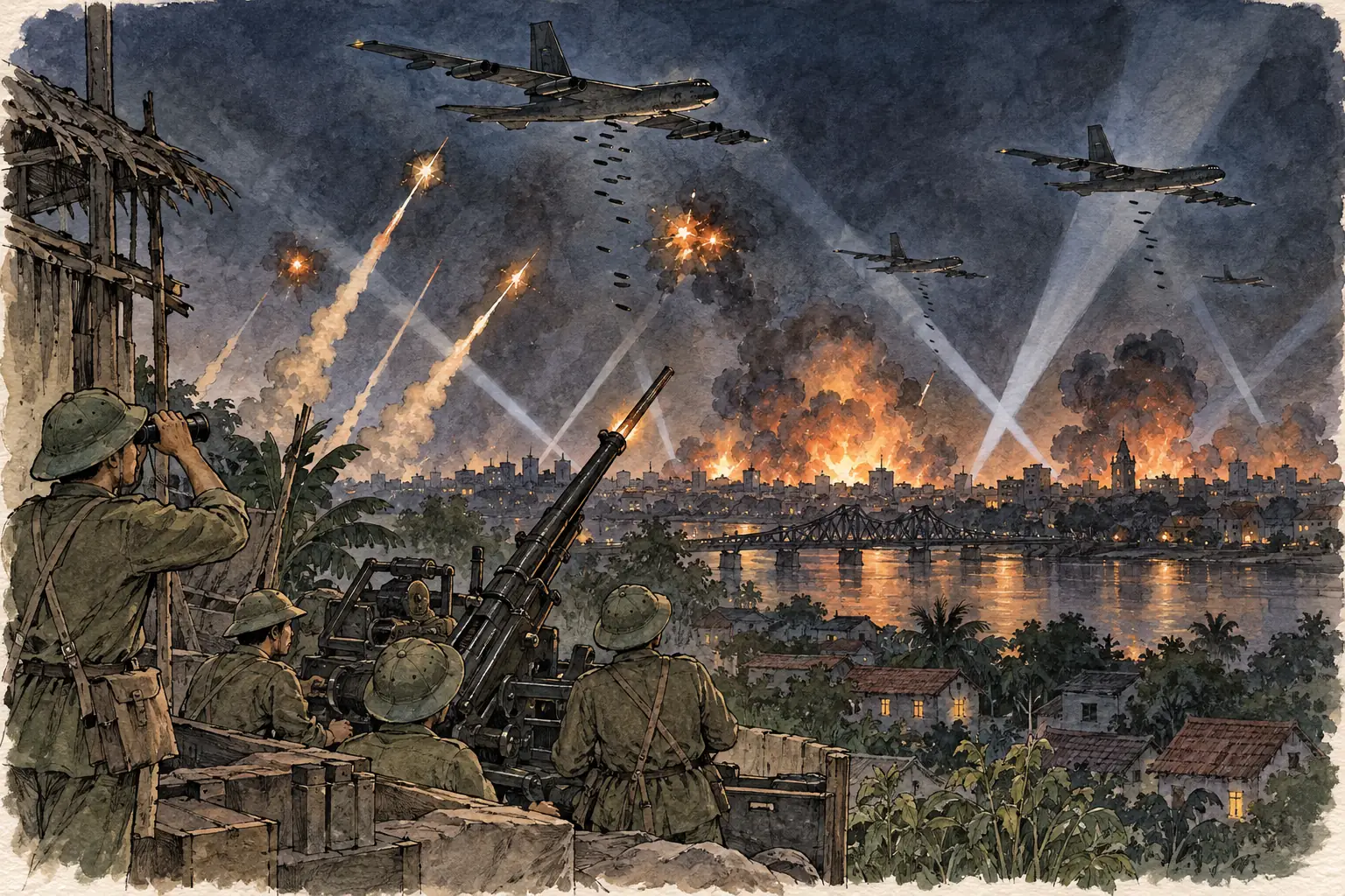 In the Christmas Bombing of December 1972, B-52 bombers struck Hanoi and Haiphong to force North Vietnam back to the talks.