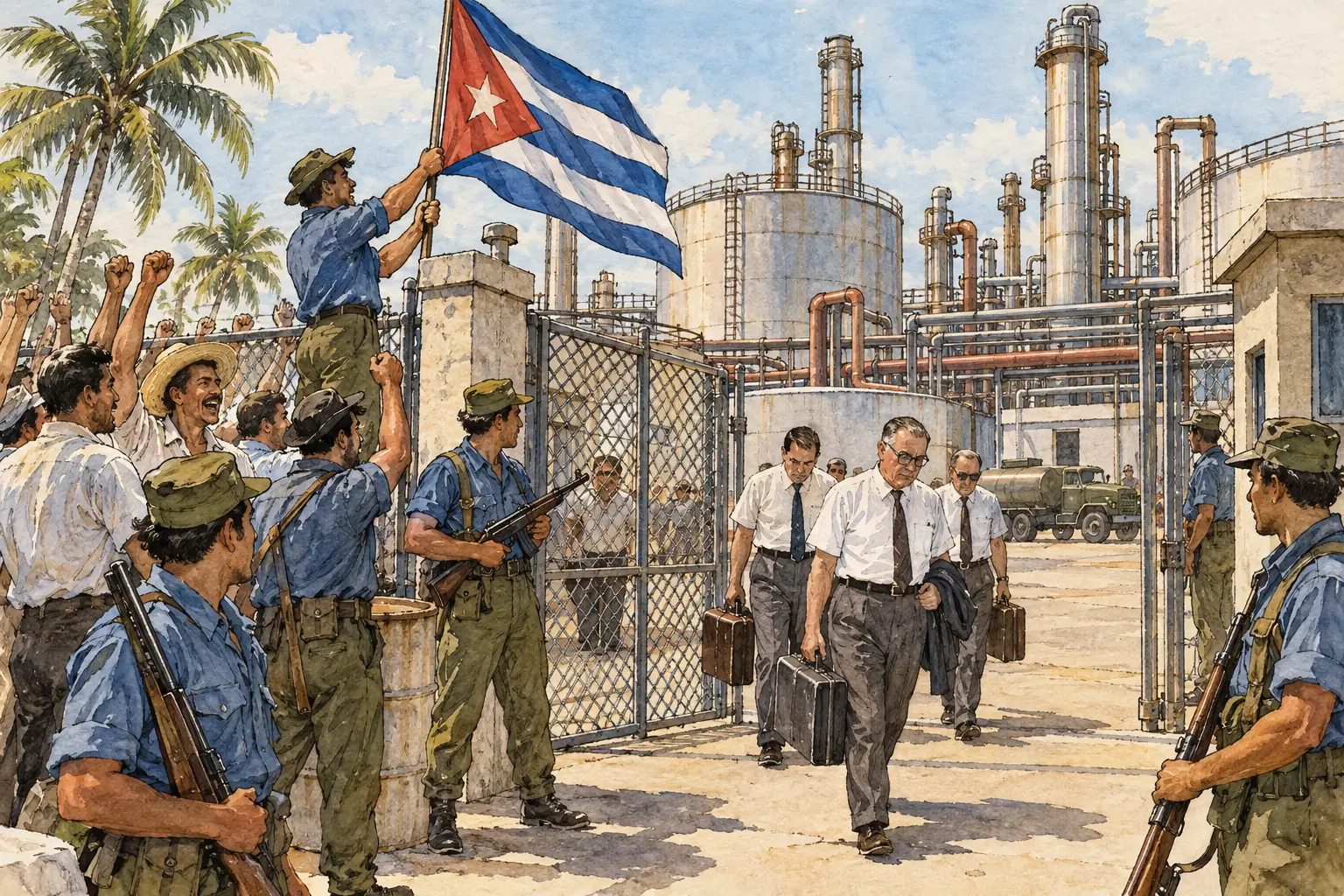 In 1960 Castro's government took over US-owned oil refineries after they refused to process Soviet crude oil, and went on to nationalise other American businesses.