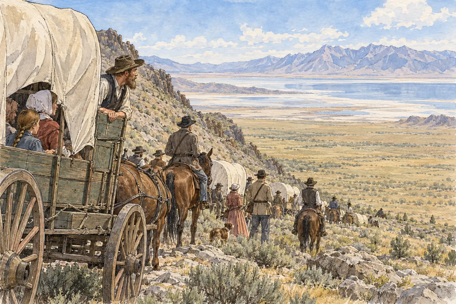 The first pioneers reach the empty Great Salt Lake Valley in July 1847