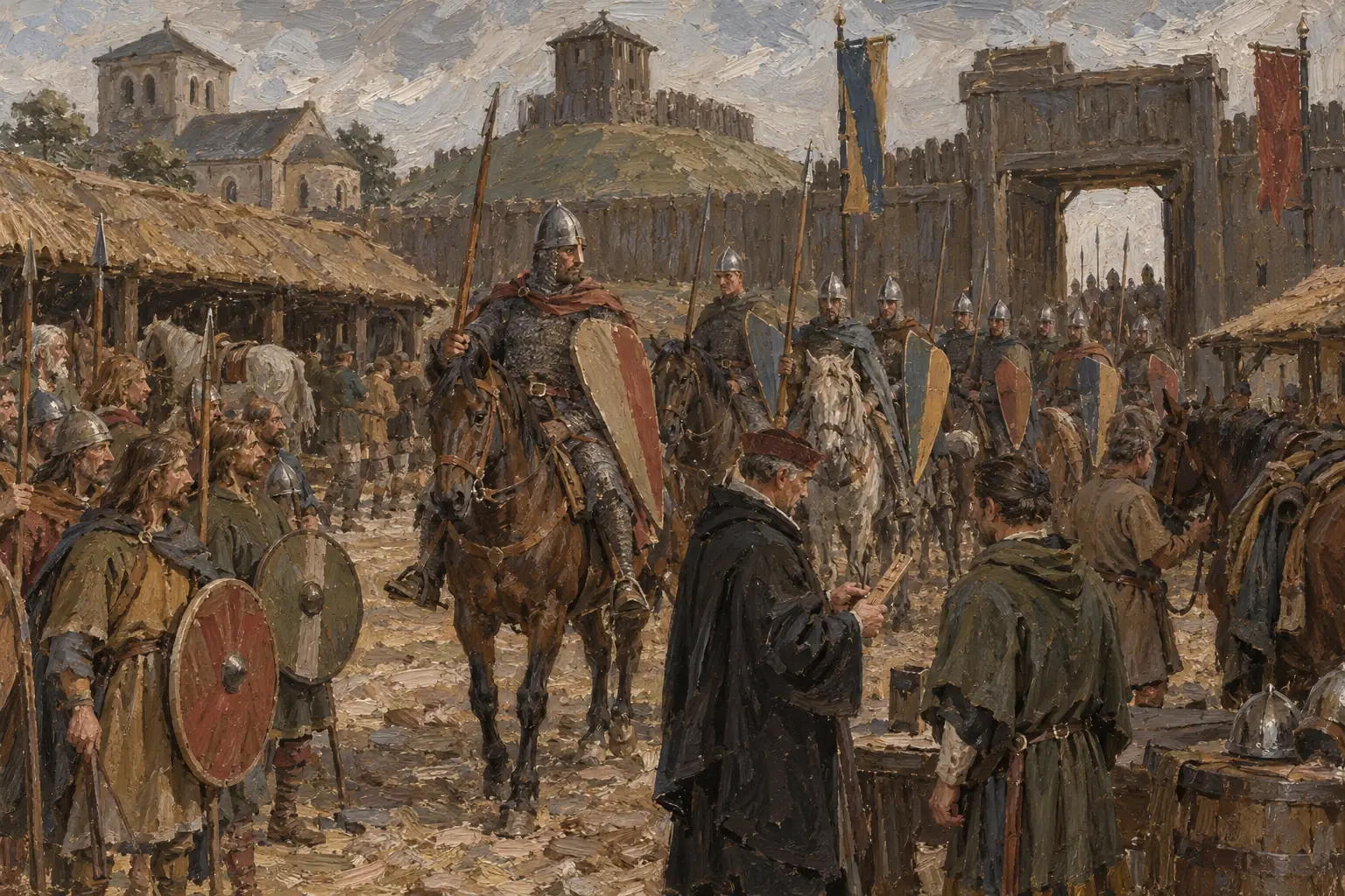 Each tenant-in-chief owed the king a fixed quota of knights, typically for 40 days a year, and the Normans also kept the English fyrd.