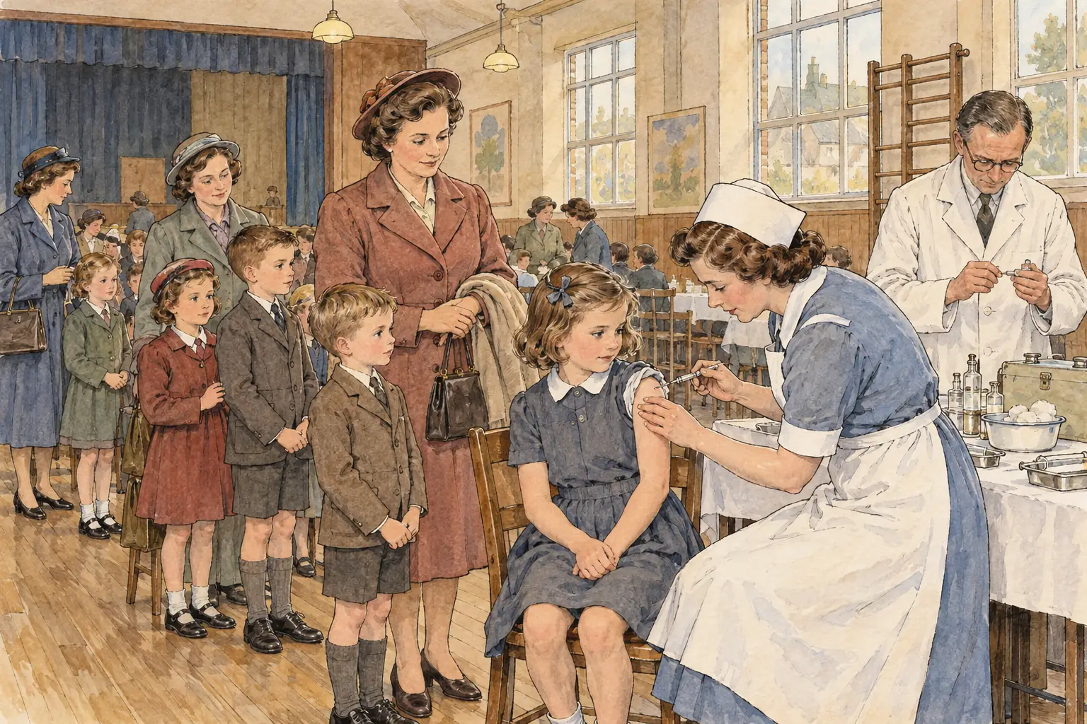 A polio vaccine introduced in the 1950s had virtually eliminated polio in Britain by the 1970s.