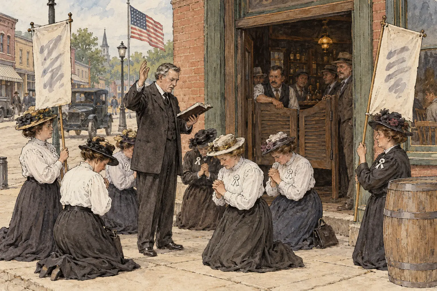 Members of the Woman's Christian Temperance Union campaigned against saloons, believing that alcohol destroyed families.