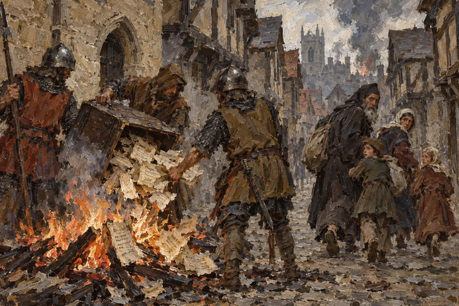 In 1264 de Montfort's supporters attacked the Jewish community of London, killing many people and destroying the records of debts owed to Jewish moneylenders.