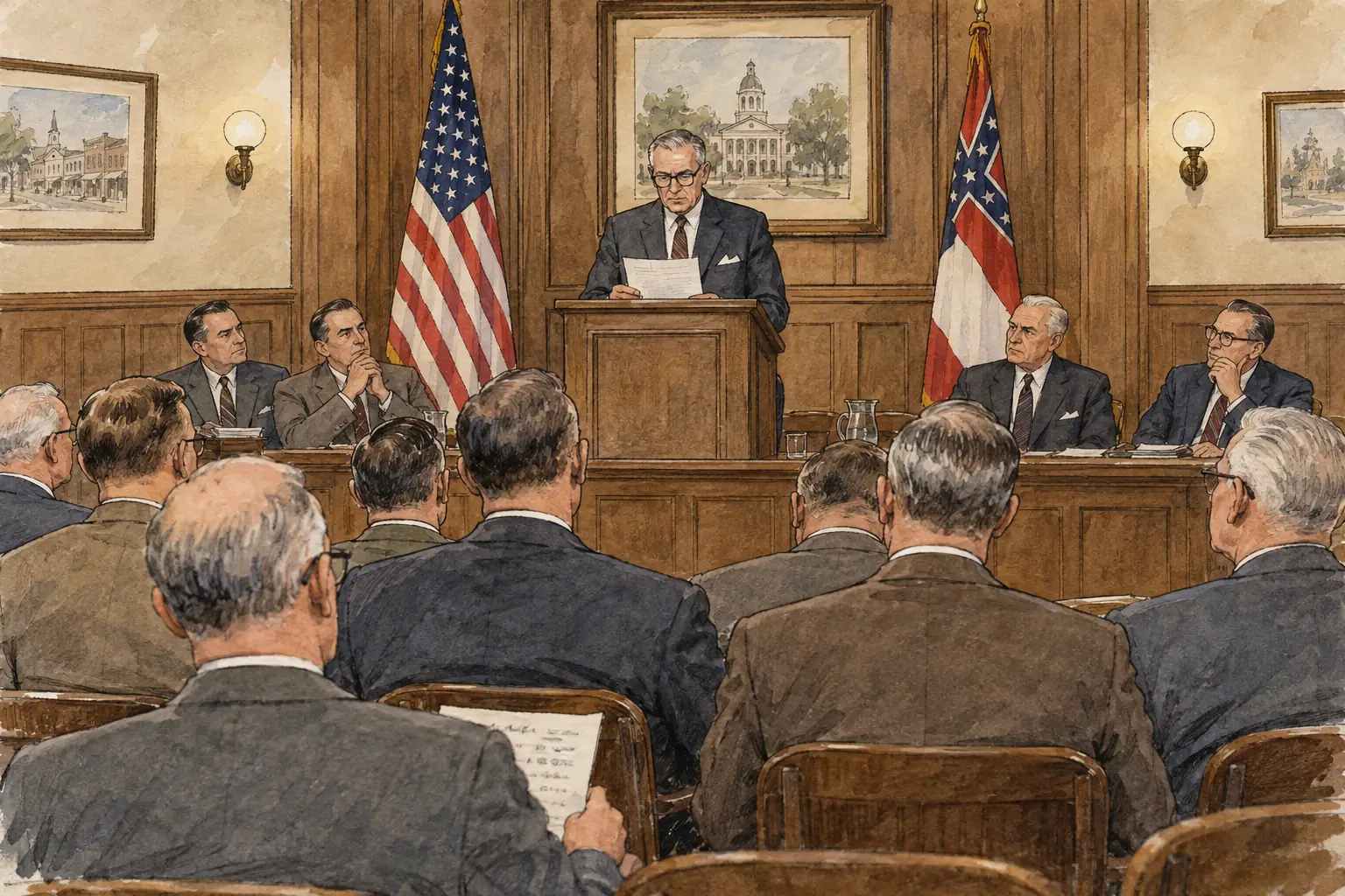 White Citizens' Councils were run by respectable local businessmen, lawyers and officials, which is why critics called them the 'white-collar Klan'.