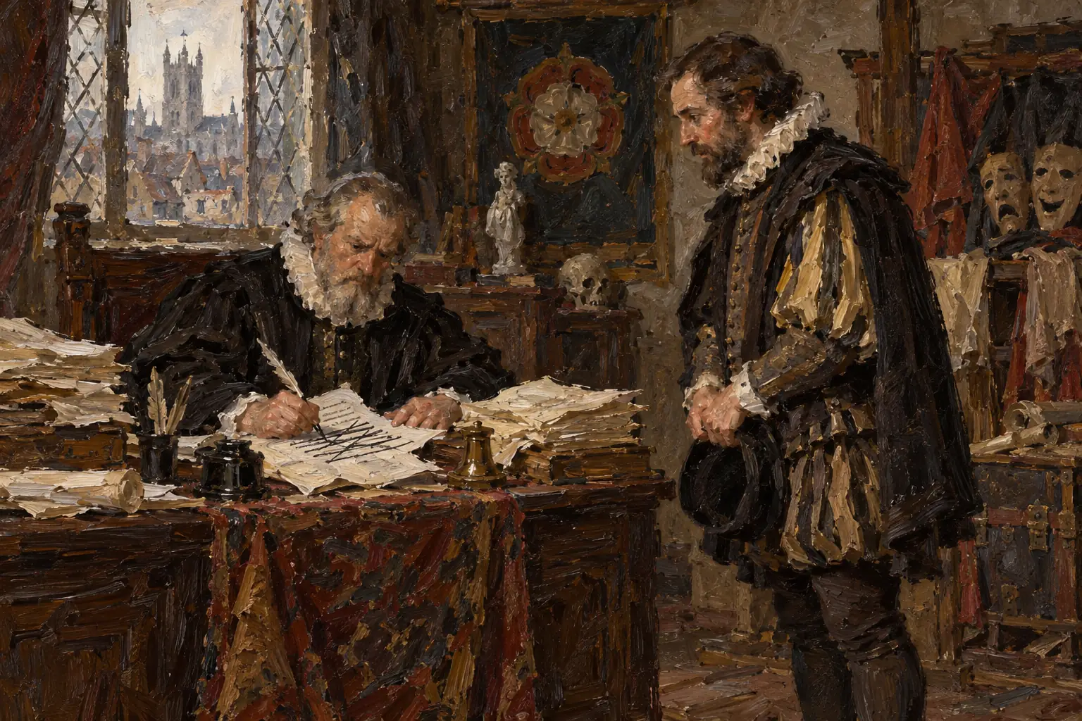 The Master of the Revels read and licensed every play, cutting anything seditious or immoral