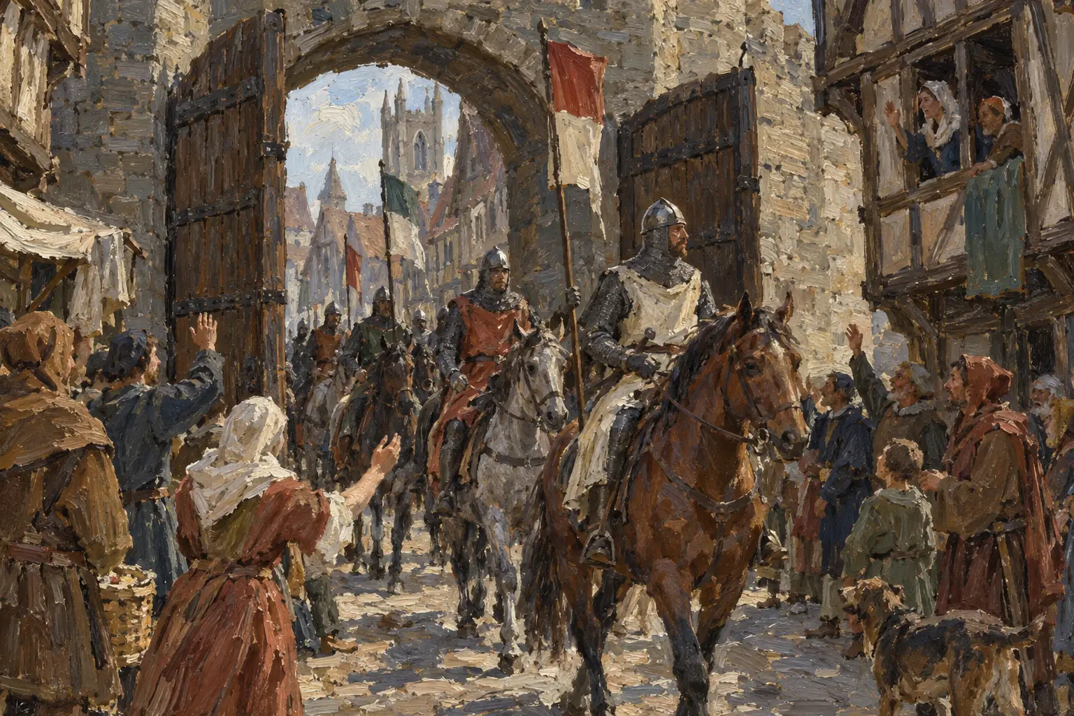 In May 1215 Londoners opened the city gates to the rebel barons, and losing London pushed John into negotiating with them.