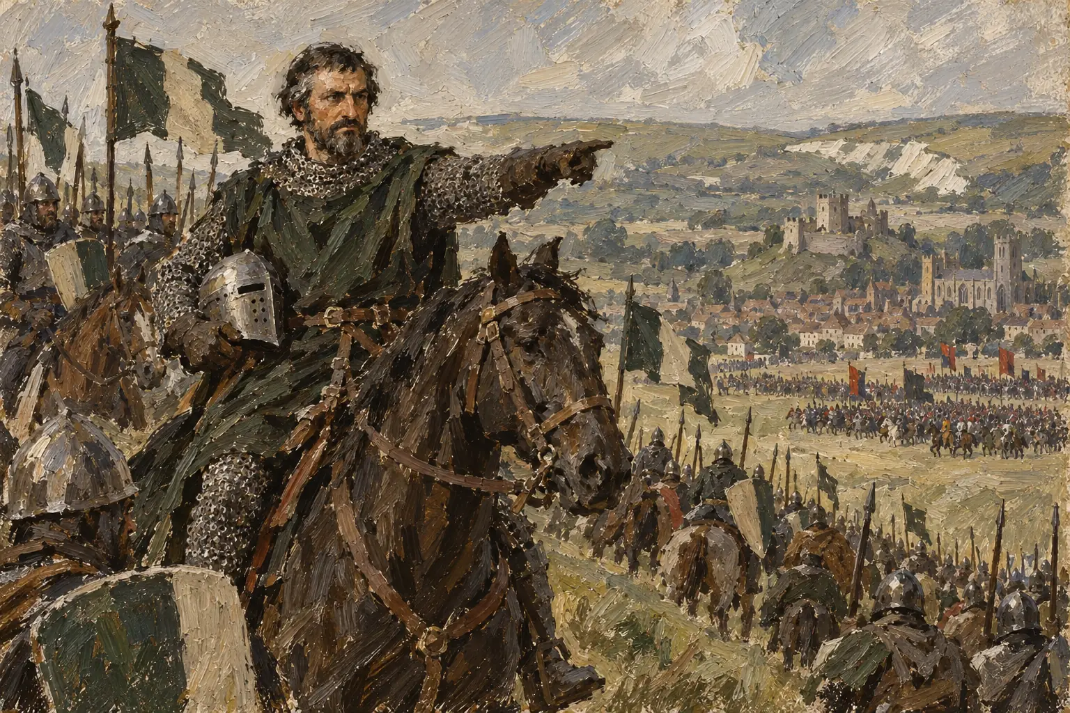 At Lewes in May 1264 de Montfort's army defeated the royal army and captured Henry III and Prince Edward