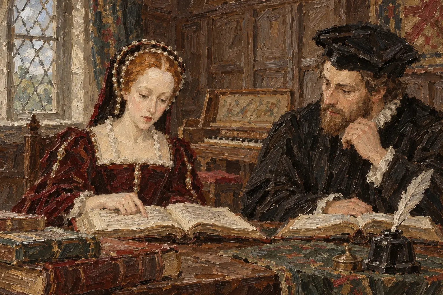 Noble children, like the young Elizabeth, were taught at home by private tutors