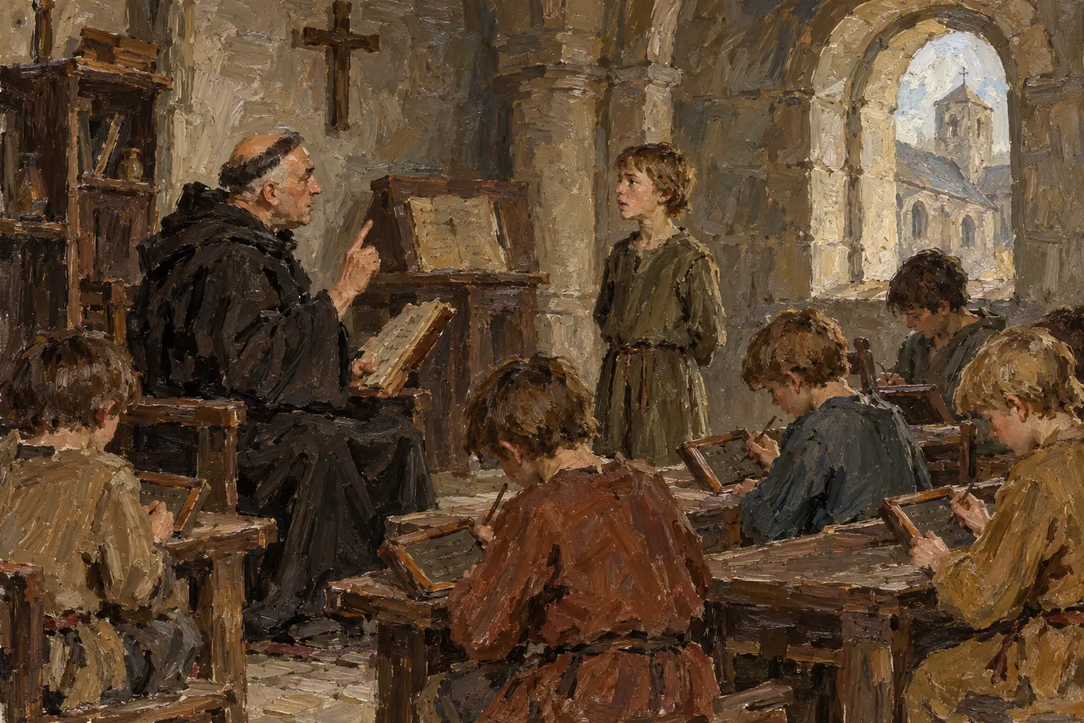 Cathedral and monastic schools taught boys Latin grammar, mainly to train future priests and clerks.