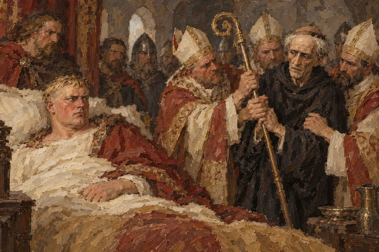 When William II fell gravely ill in 1093 he appointed Anselm, and the bishops forced the archbishop's staff into Anselm's hand